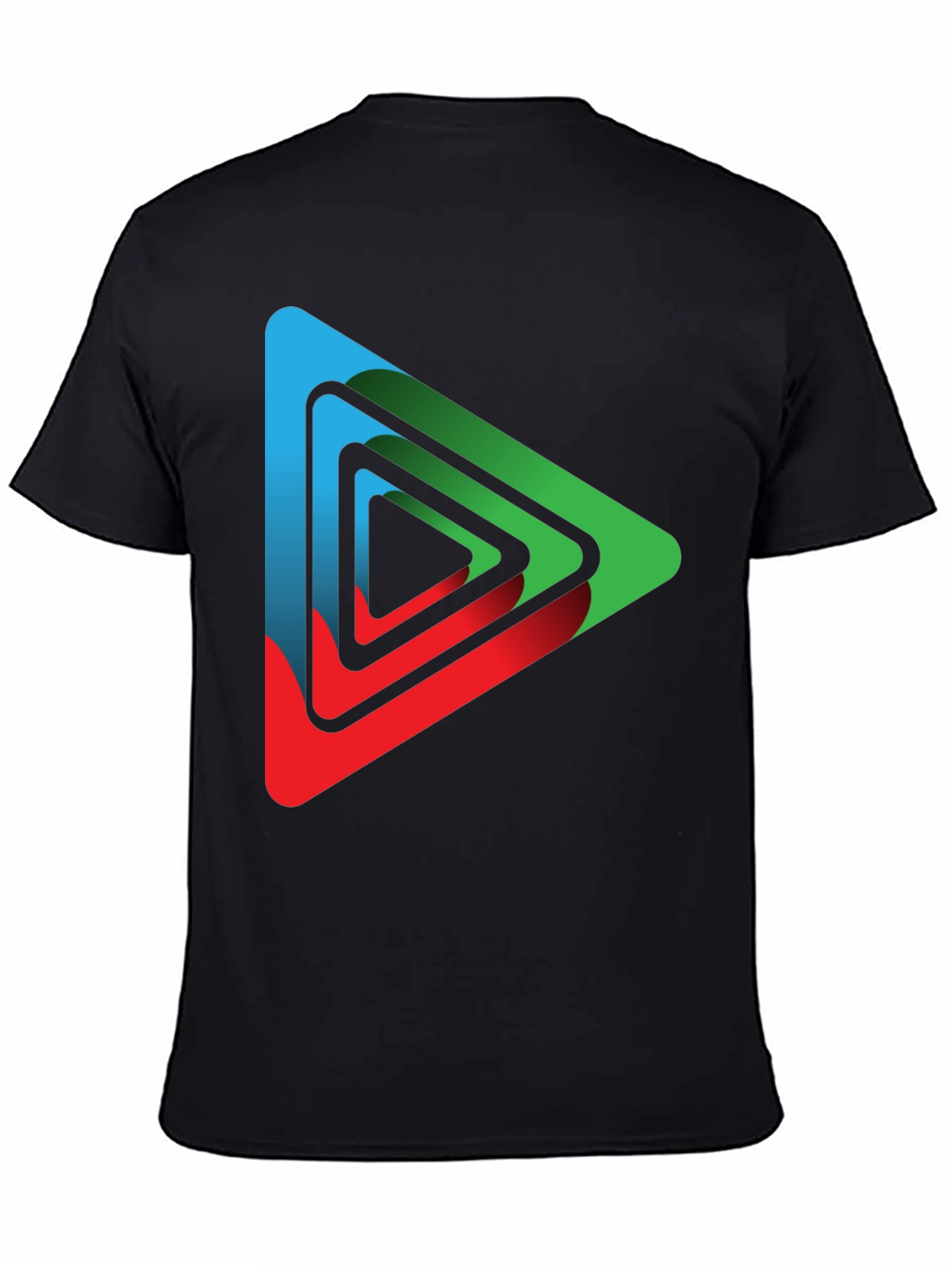 Geometric Triangle Graphic Black T-Shirt