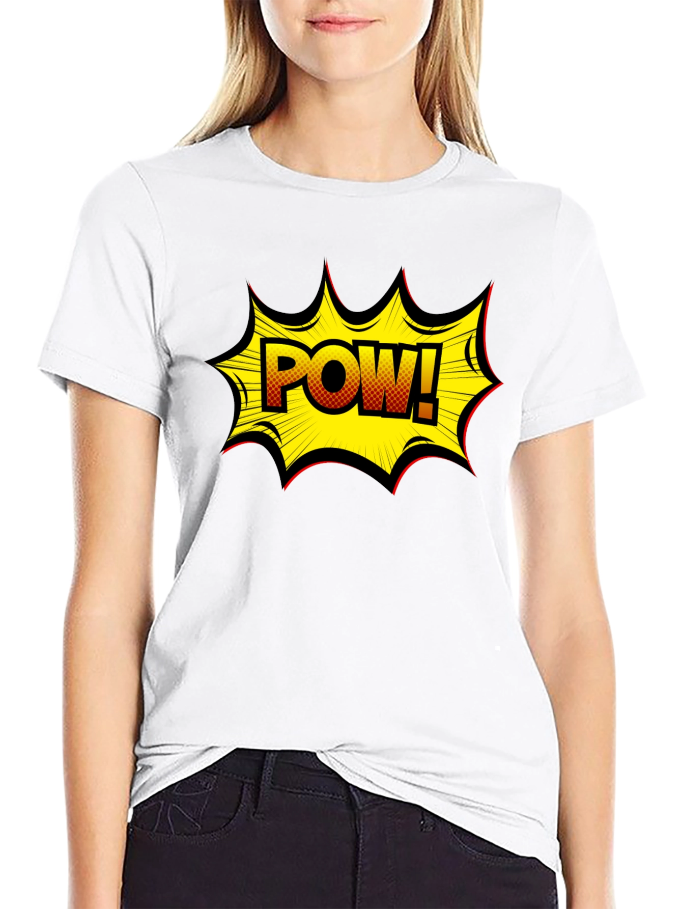 POW! Comic Style Graphic T-Shirt - Black