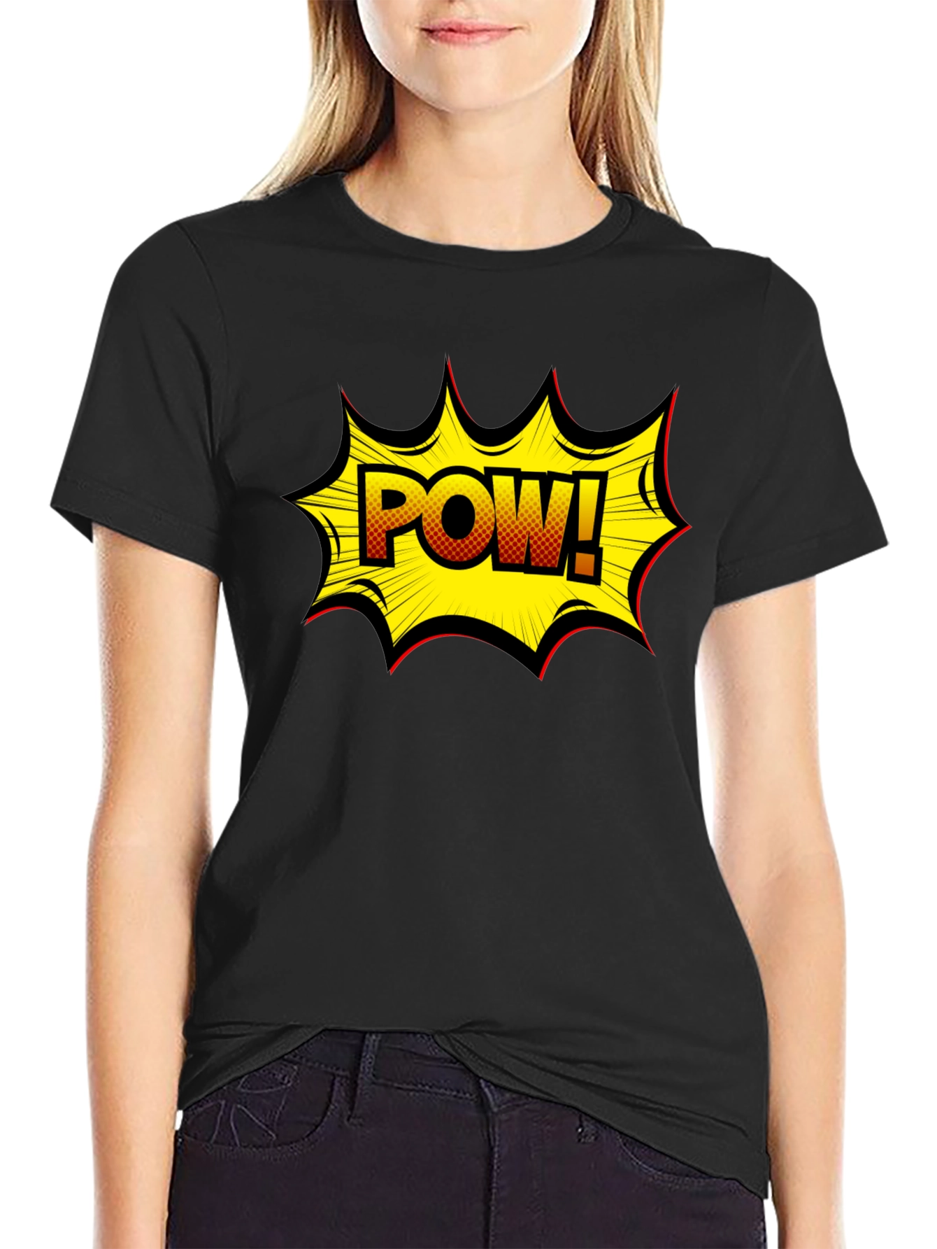 POW! Comic Style Graphic T-Shirt - Black