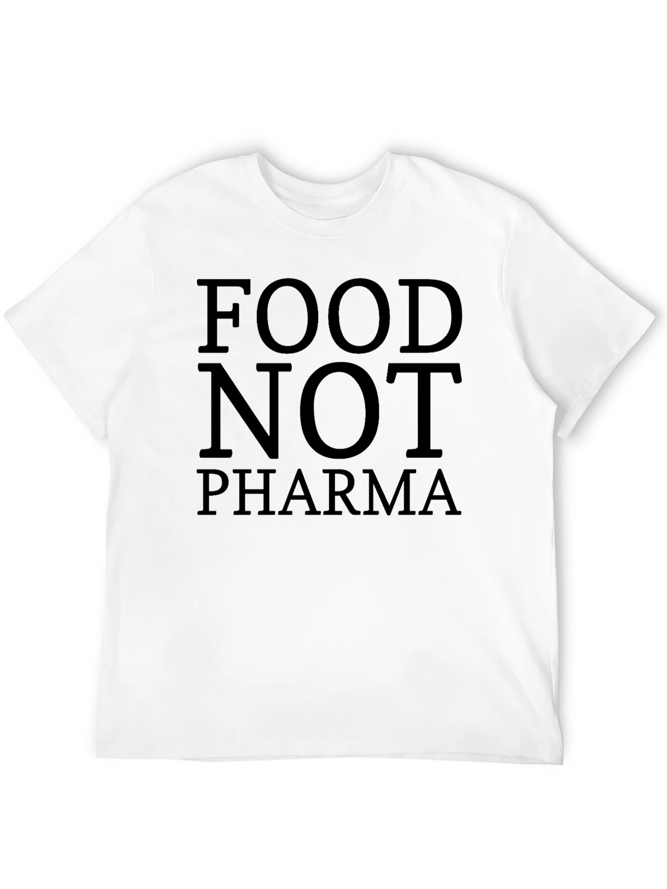 Food Not Pharma Black T-Shirt - Health Conscious Tee