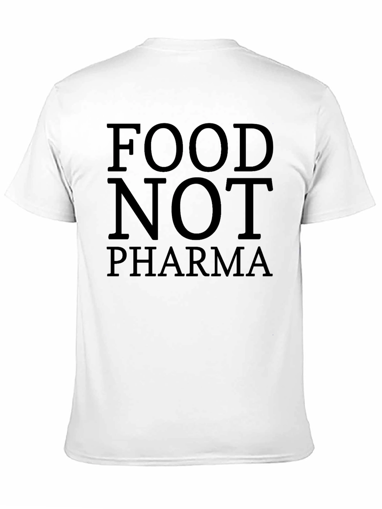 Food Not Pharma Black T-Shirt - Health Conscious Tee