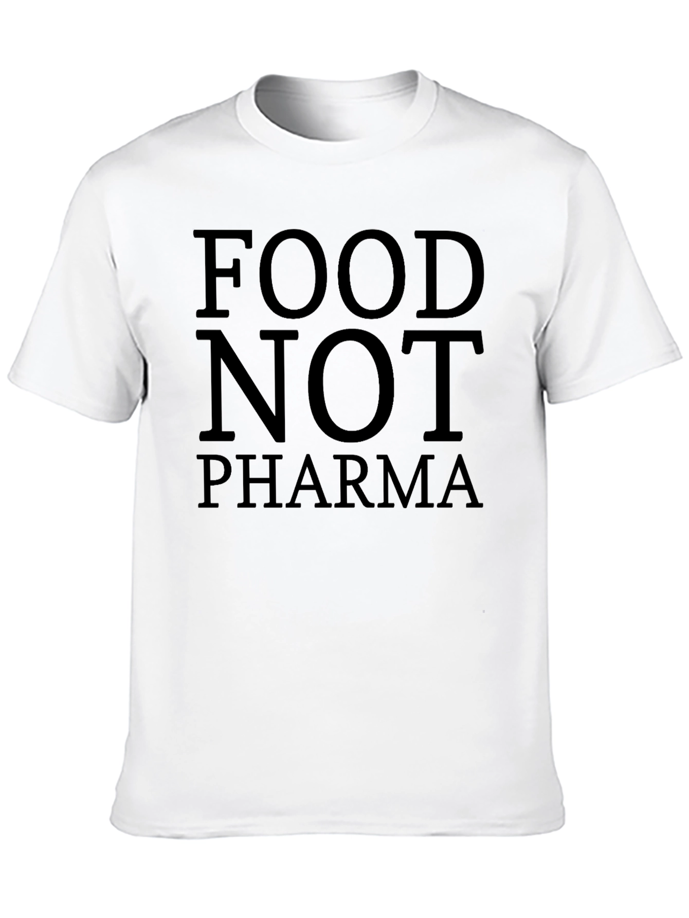 Food Not Pharma Black T-Shirt - Health Conscious Tee