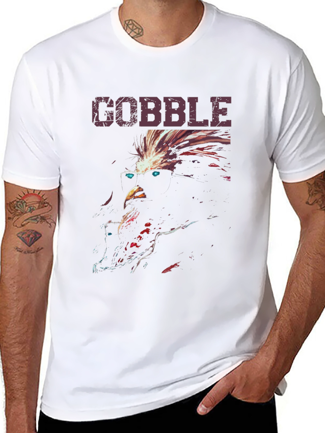 Gobble Turkey T-Shirt - Funny Thanksgiving Tee