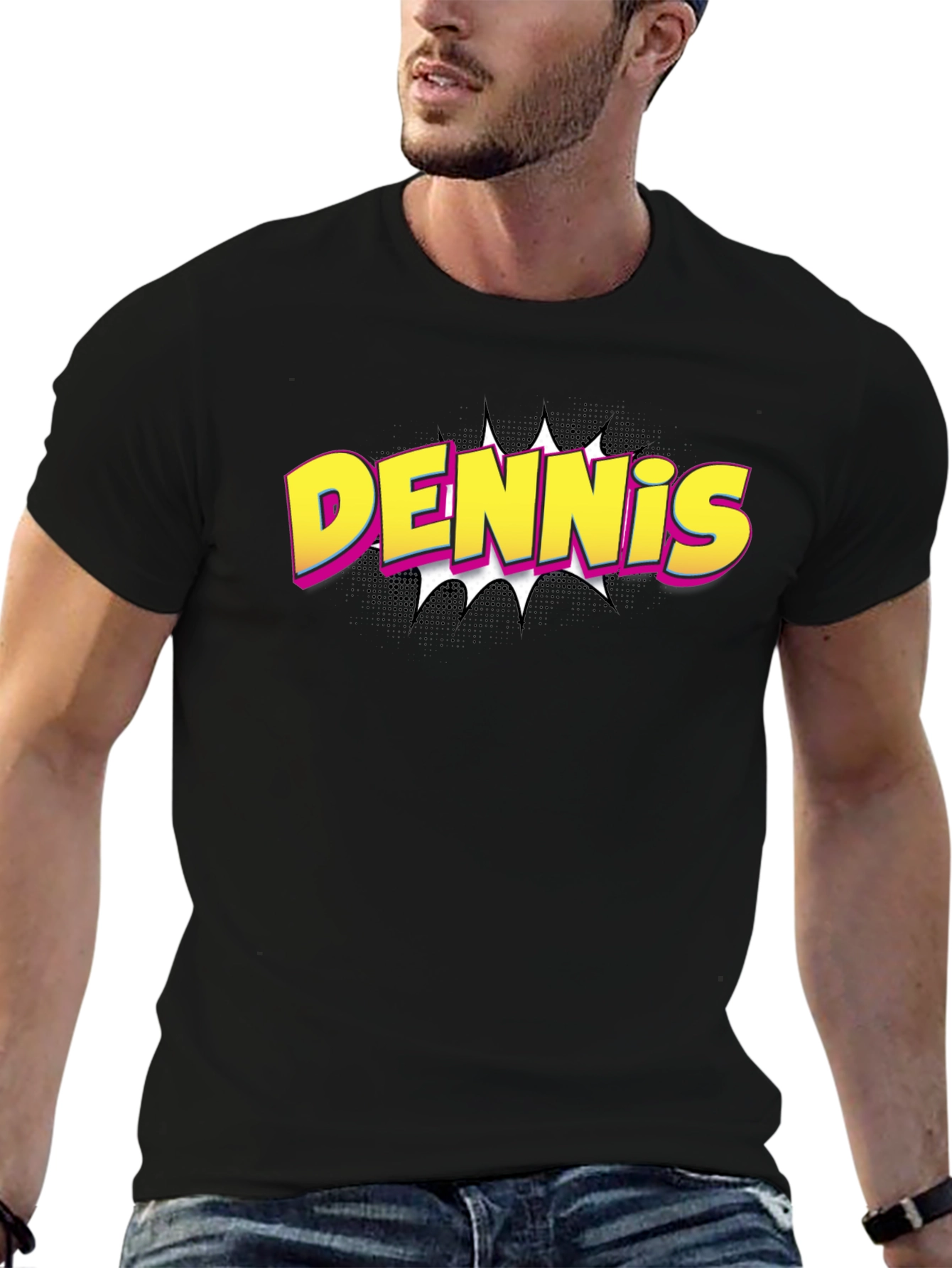 Dennis Comic Book Style Graphic T-Shirt