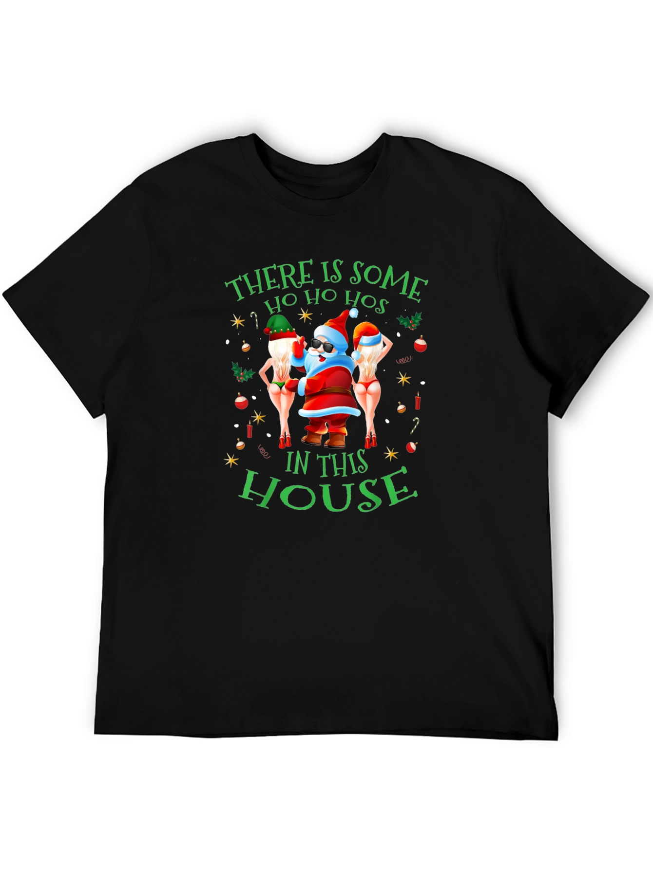 Funny Santa Ho Ho Hos Graphic T-Shirt
