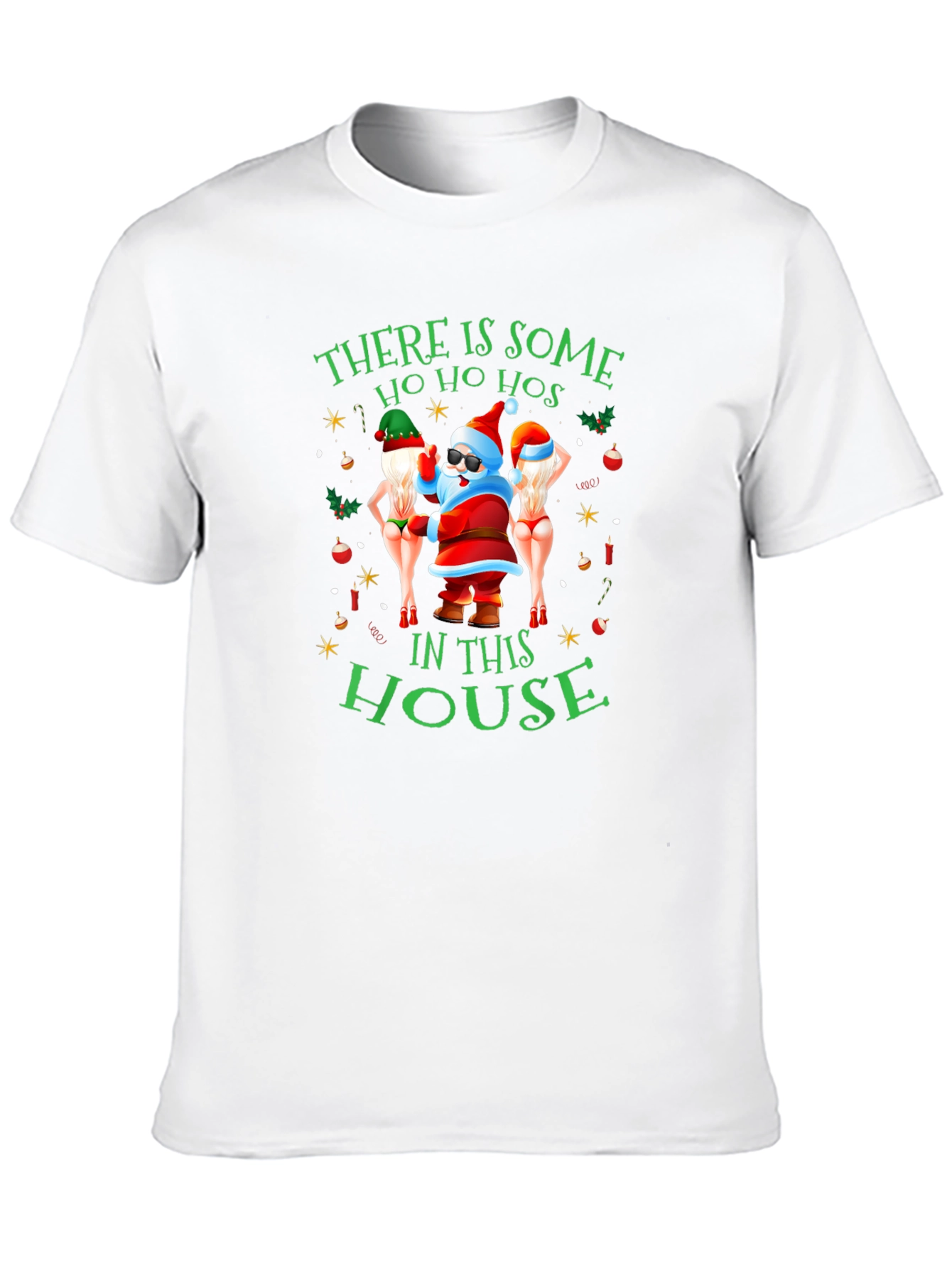 Funny Santa Ho Ho Hos Graphic T-Shirt