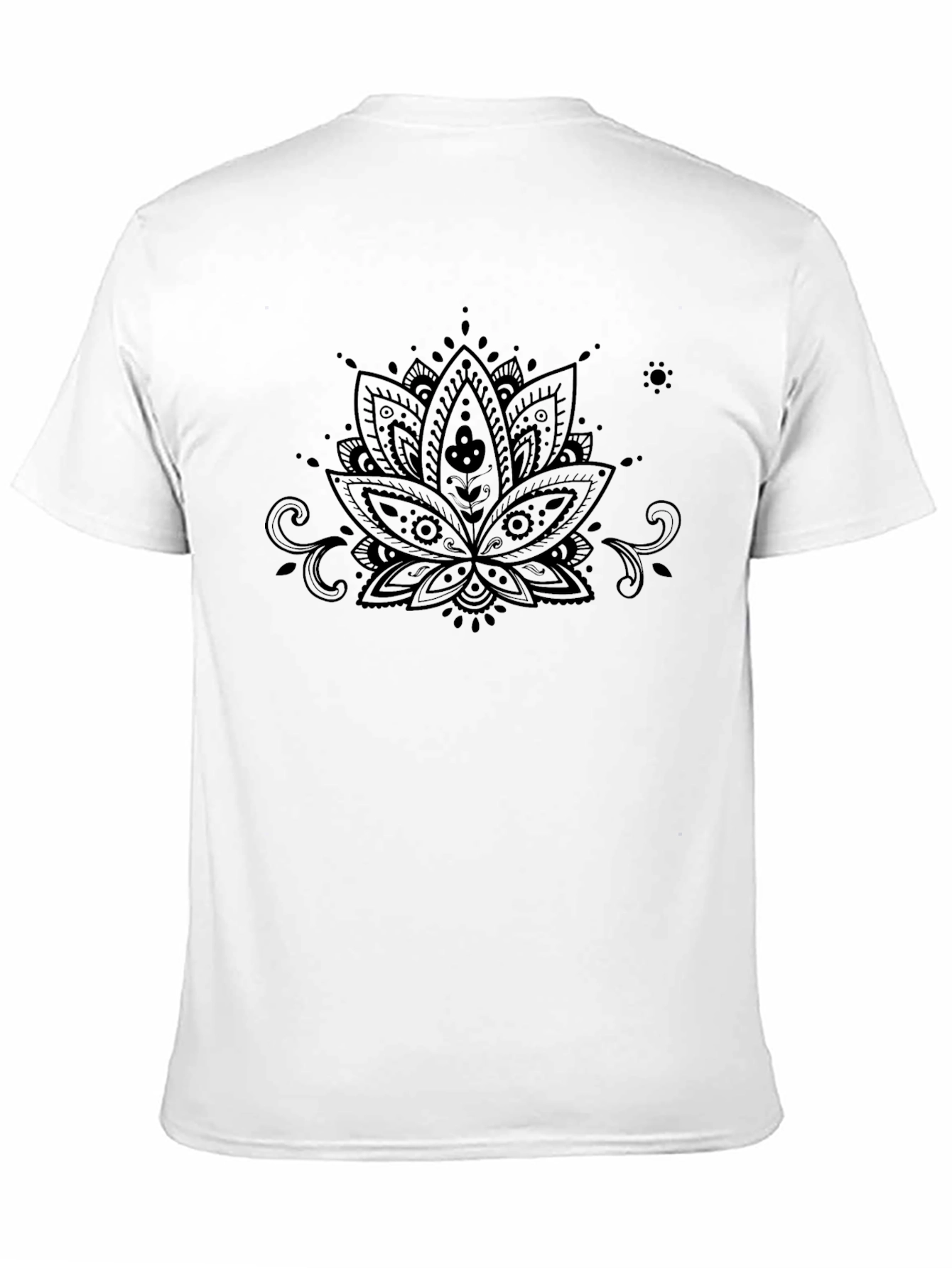Lotus Mandala Graphic T-Shirt - Black