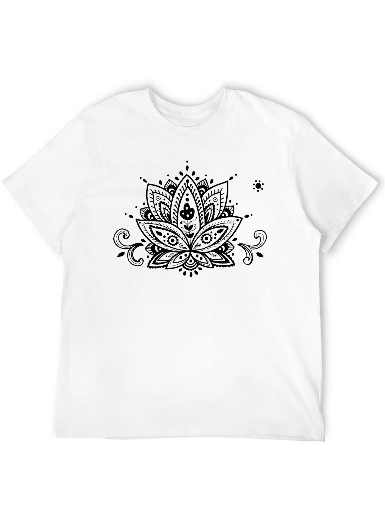 Lotus Mandala Graphic T-Shirt - Black