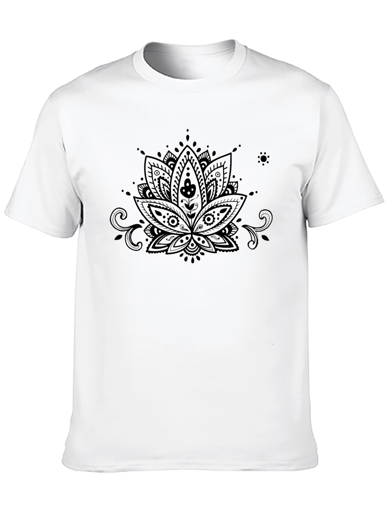 Lotus Mandala Graphic T-Shirt - Black