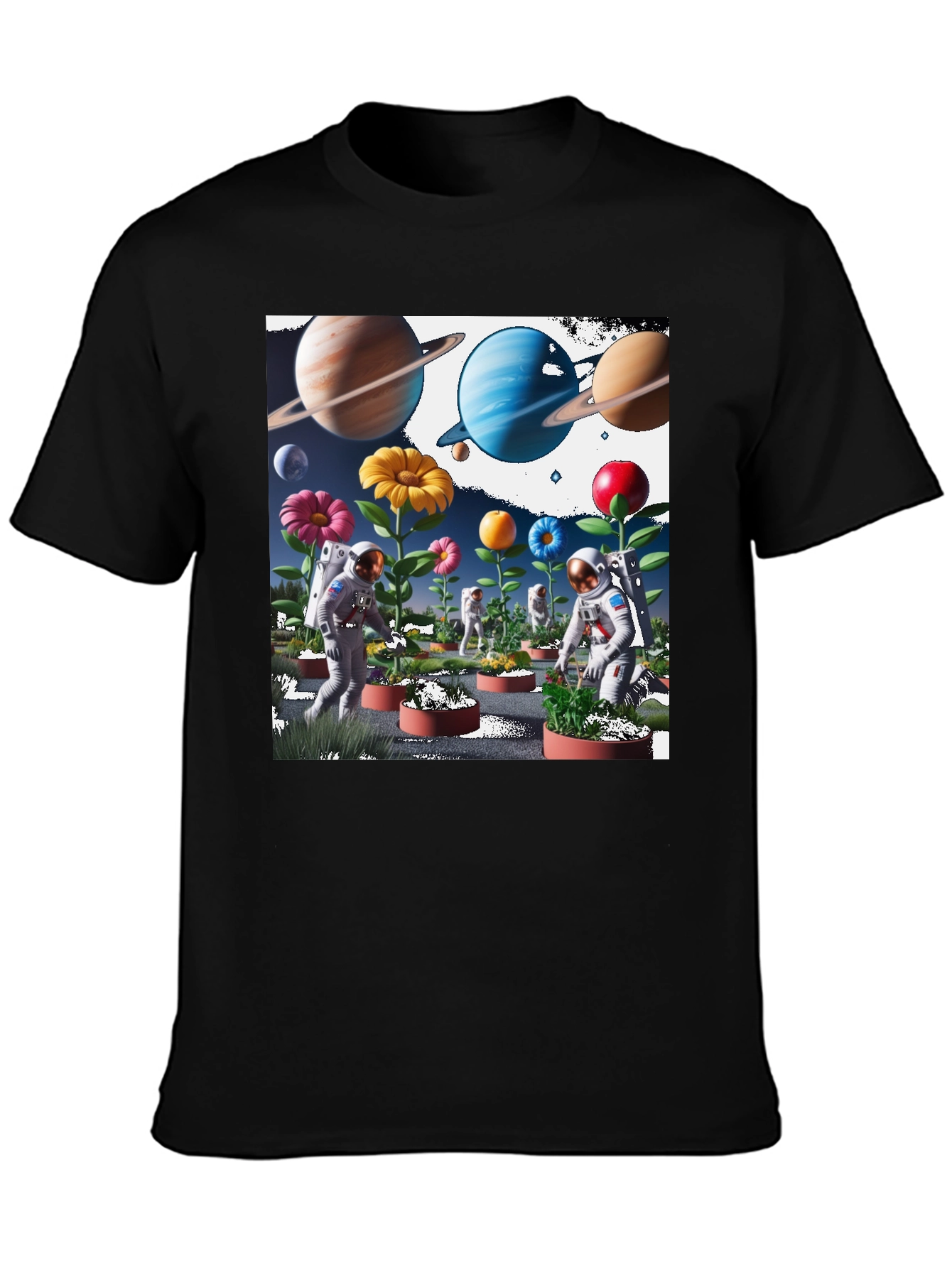 Astronauts Planting Flowers T-Shirt