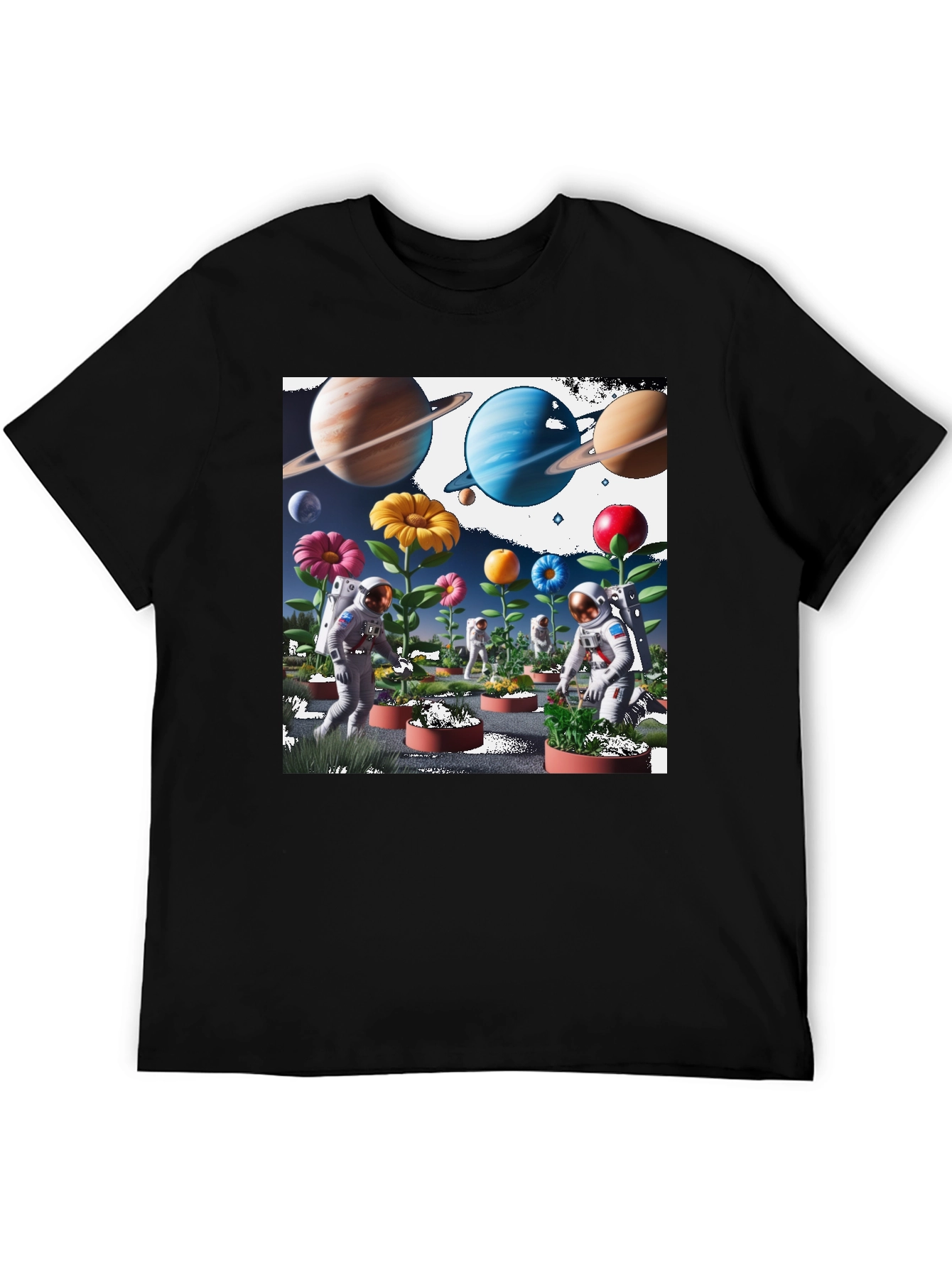 Astronauts Planting Flowers T-Shirt