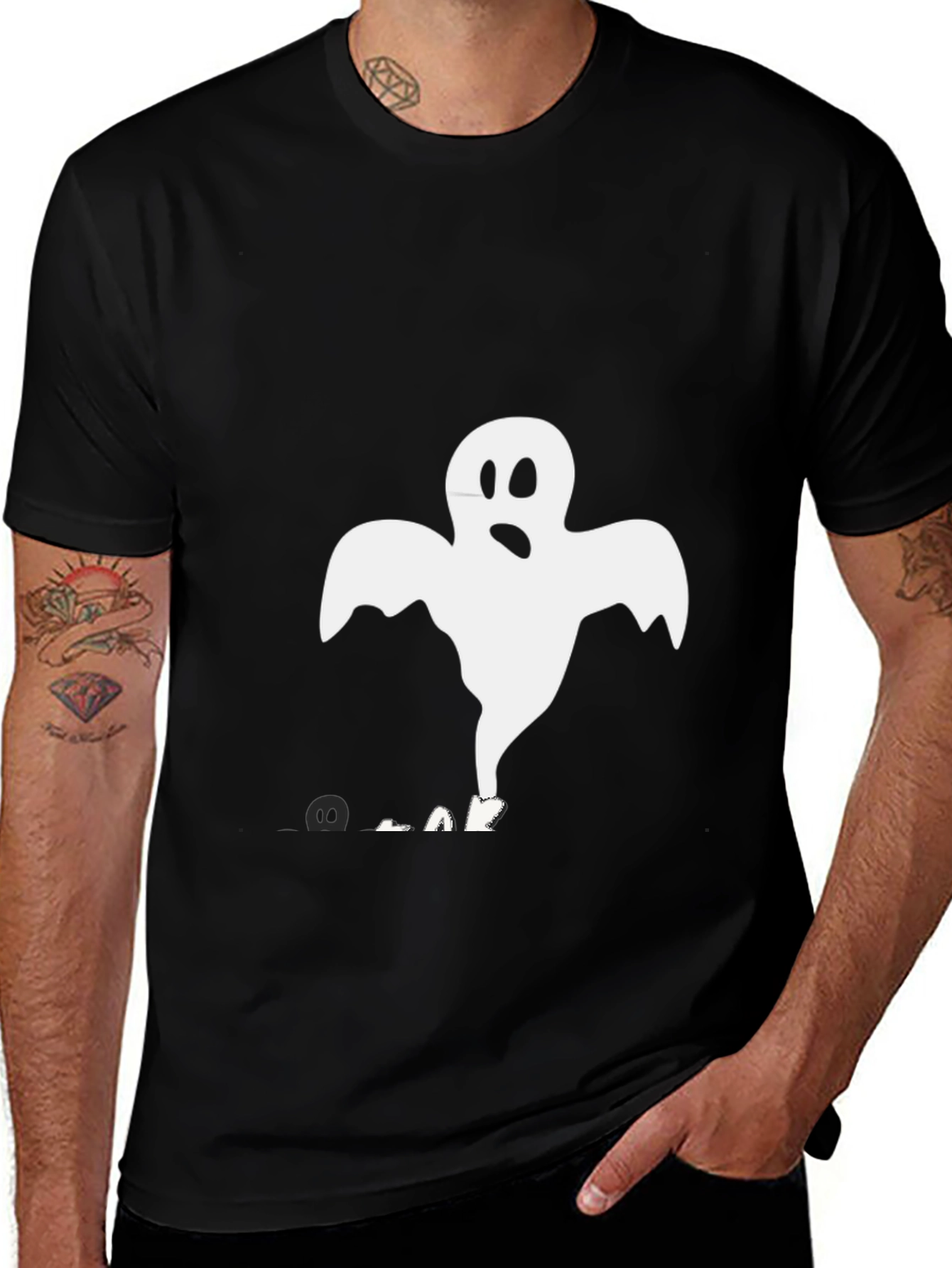 Spooky Ghost Graphic Tee - Halloween Edition
