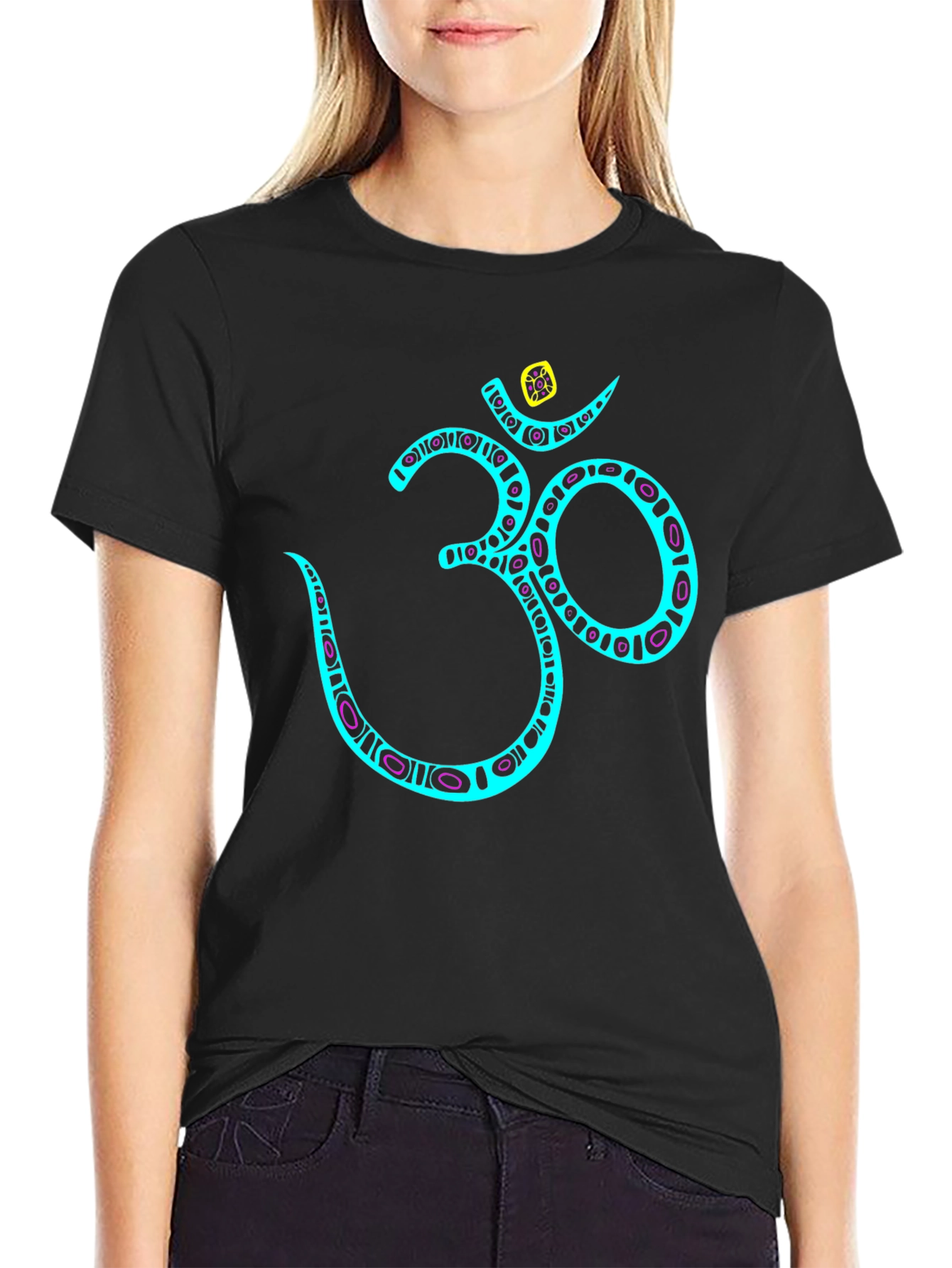 Om Graphic Tee - Black Crewneck