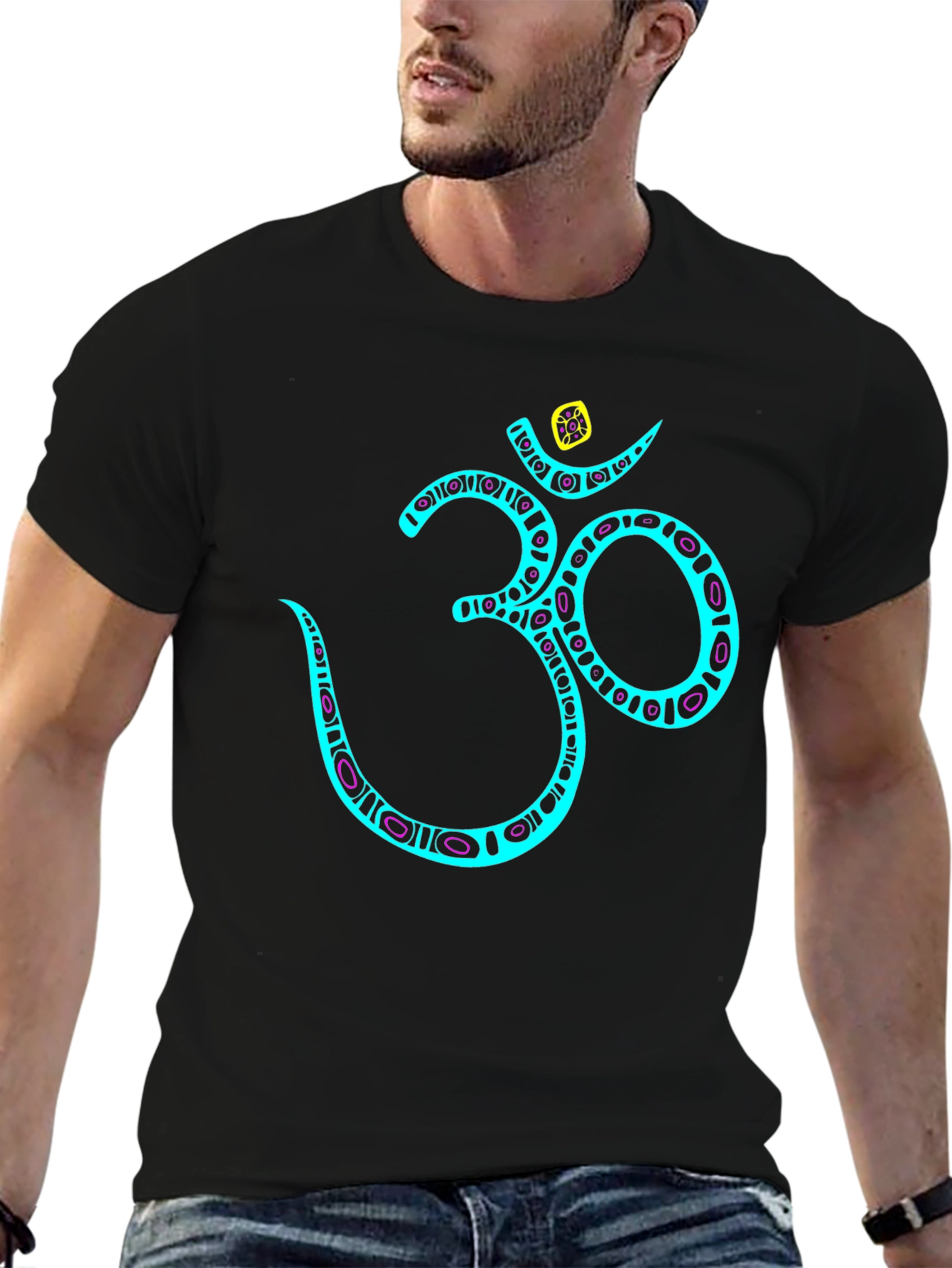 Om Graphic Tee - Black Crewneck