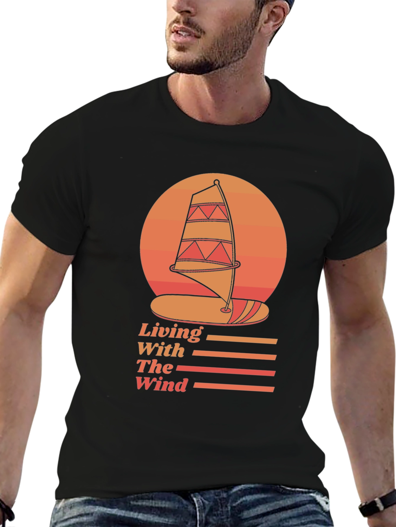 Windsurfing Graphic Tee - Living With The Wind