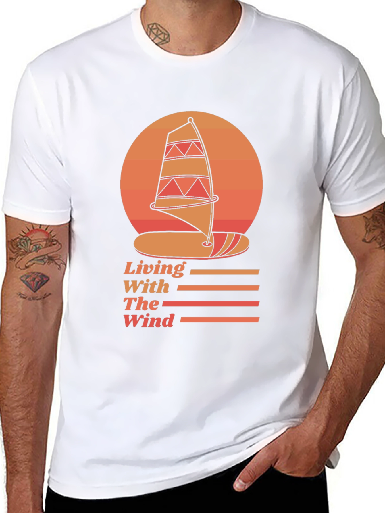 Windsurfing Graphic Tee - Living With The Wind
