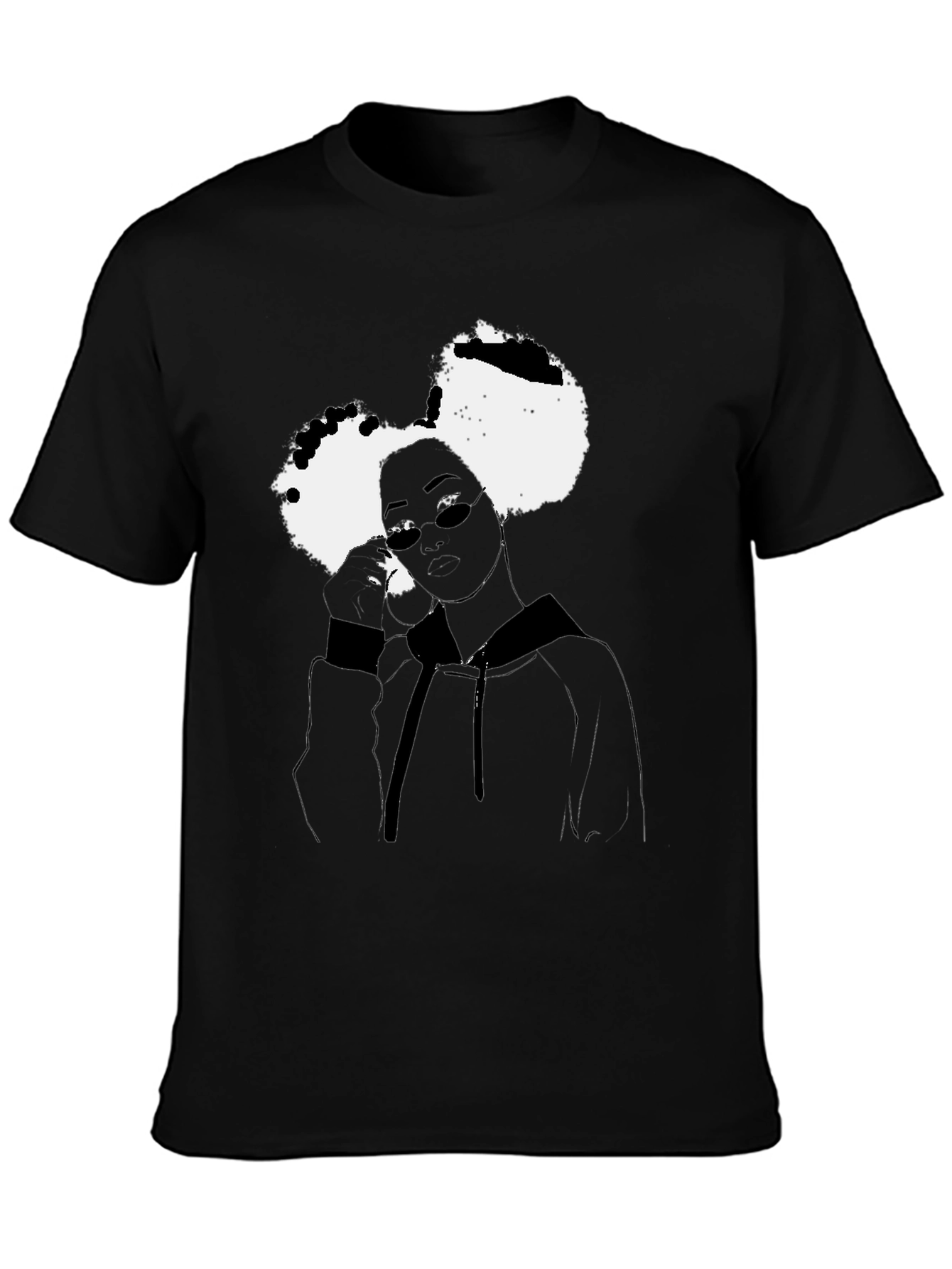 Unique Graphic Print Black T-Shirt