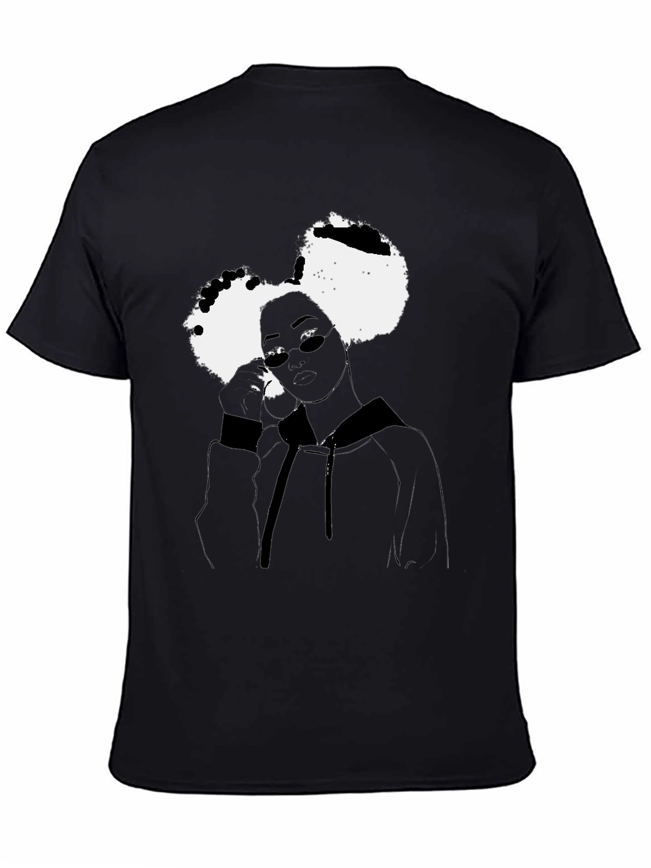Unique Graphic Print Black T-Shirt