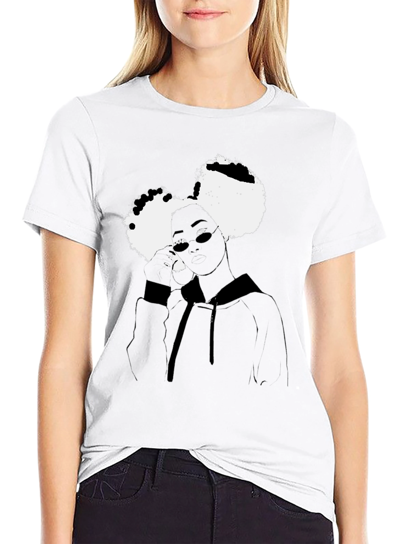 Unique Graphic Print Black T-Shirt
