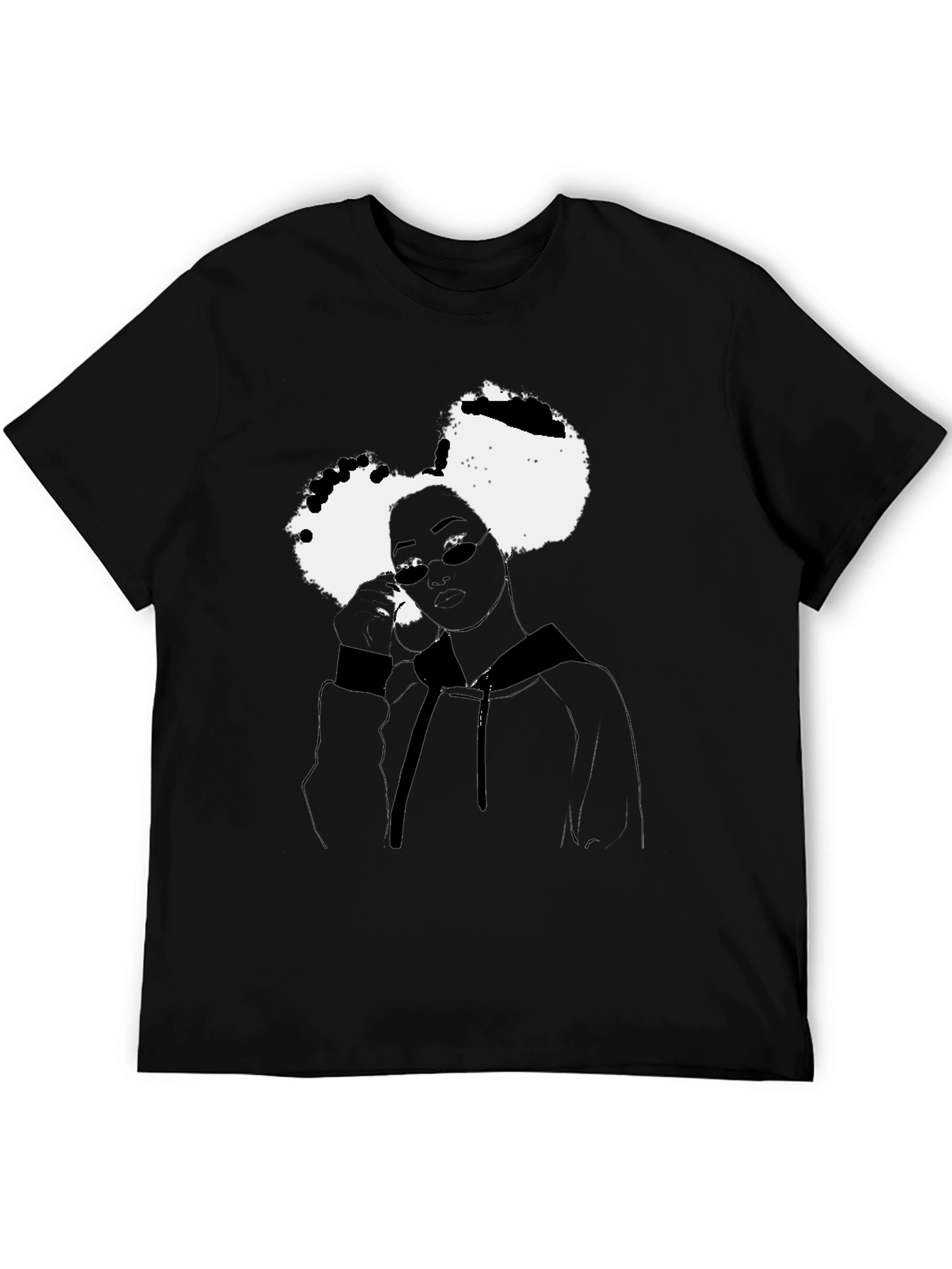 Unique Graphic Print Black T-Shirt