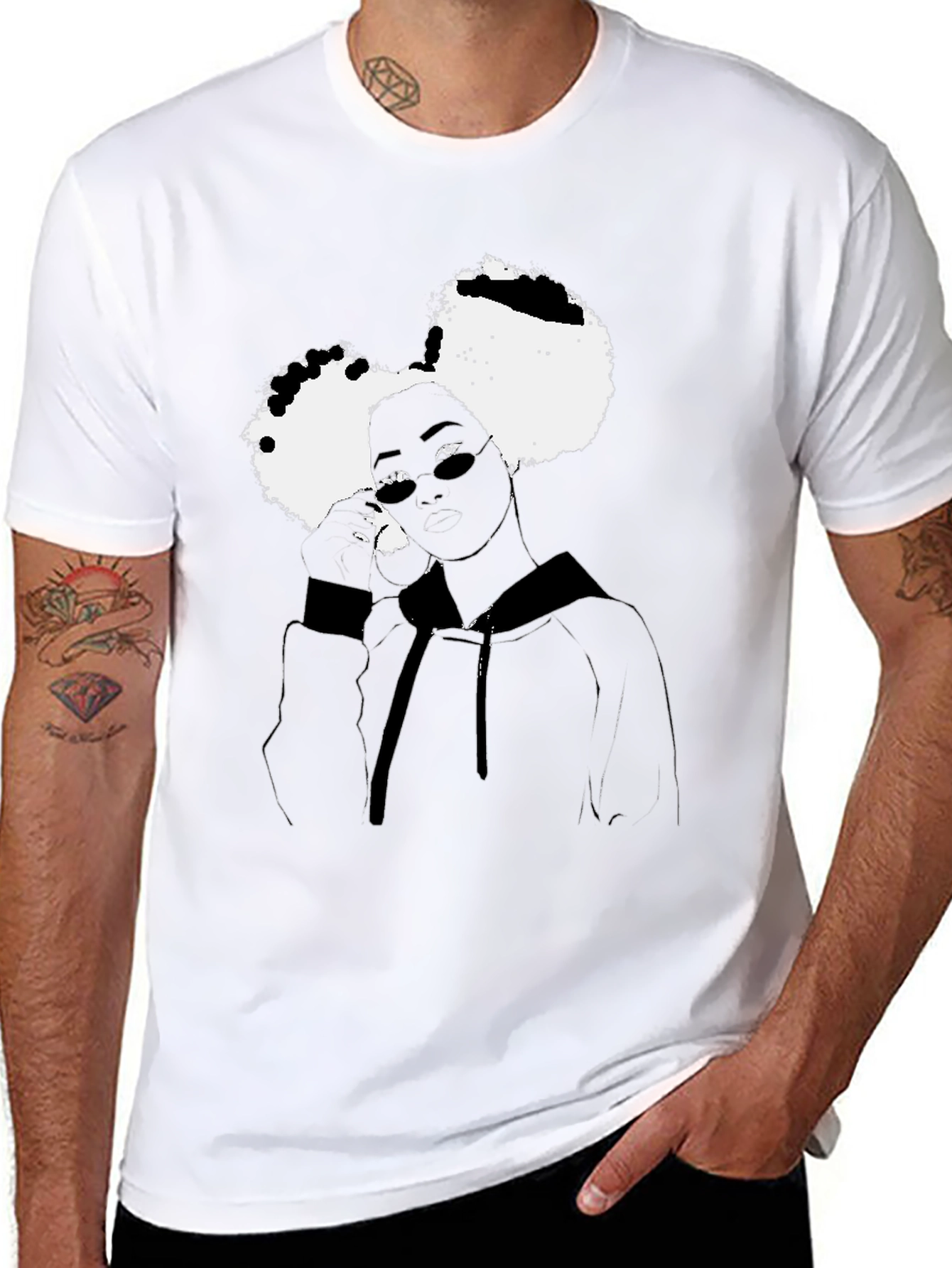 Unique Graphic Print Black T-Shirt