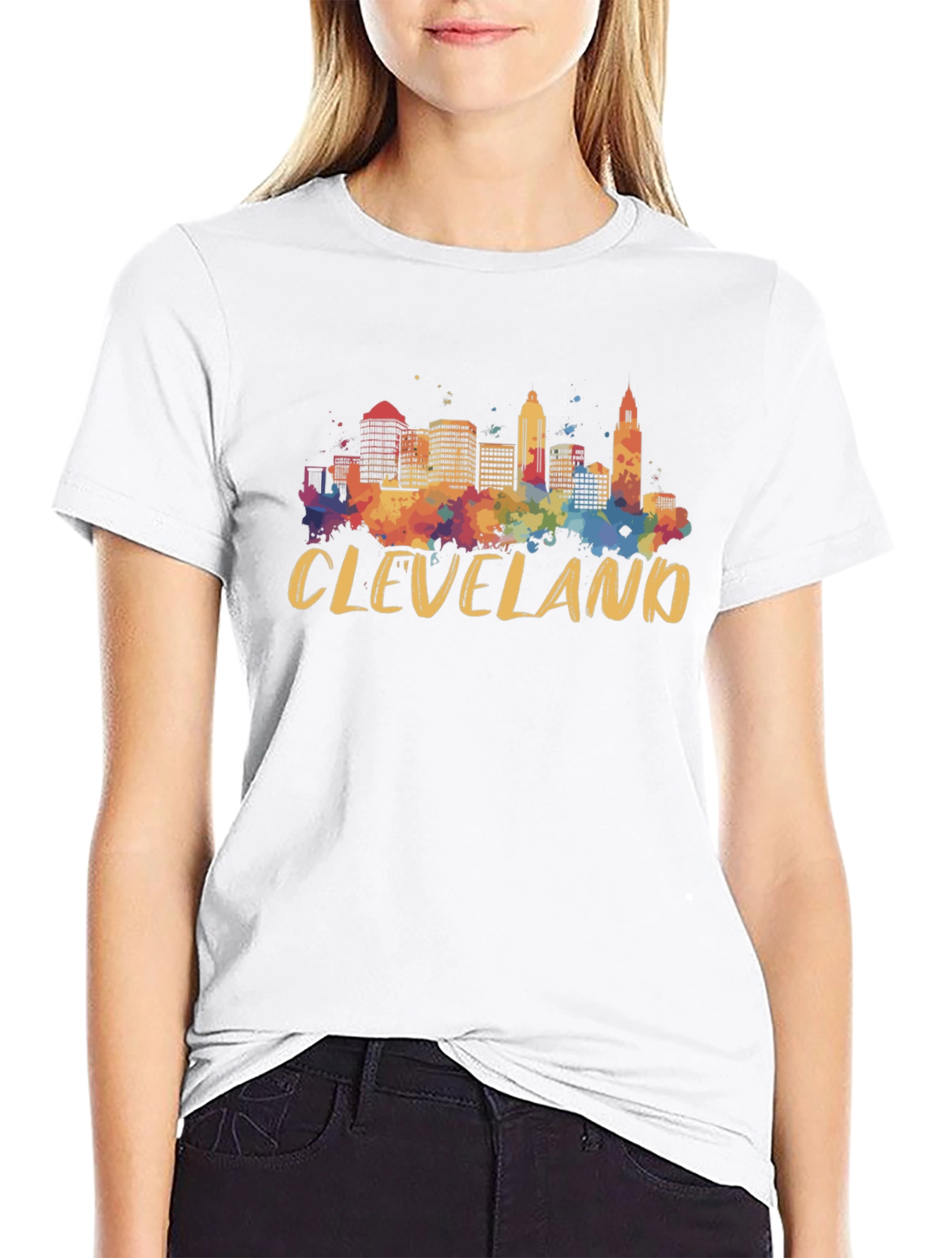 Cleveland Skyline Watercolor T-Shirt