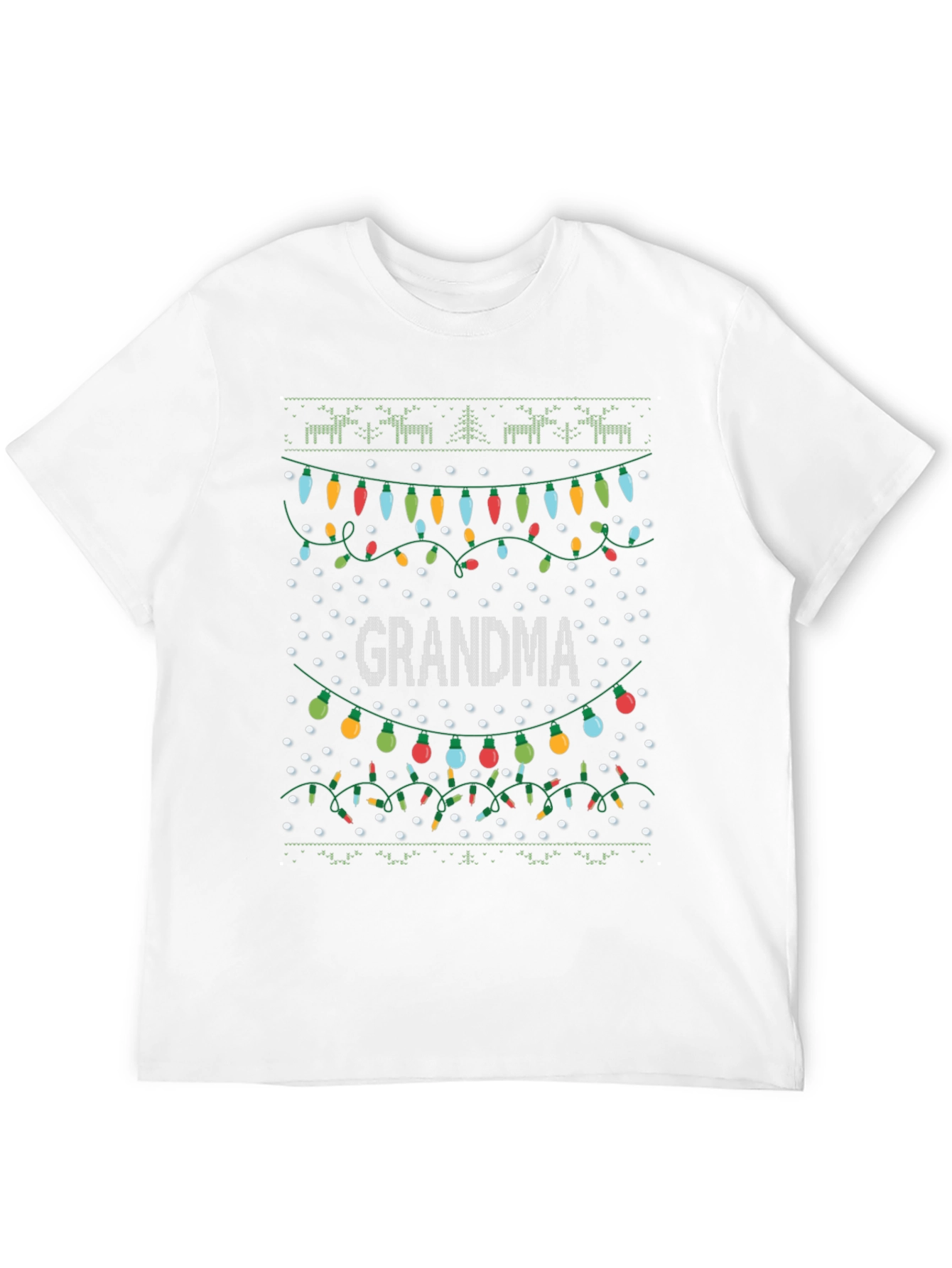Grandma Christmas Lights Ugly Sweater Style T-Shirt