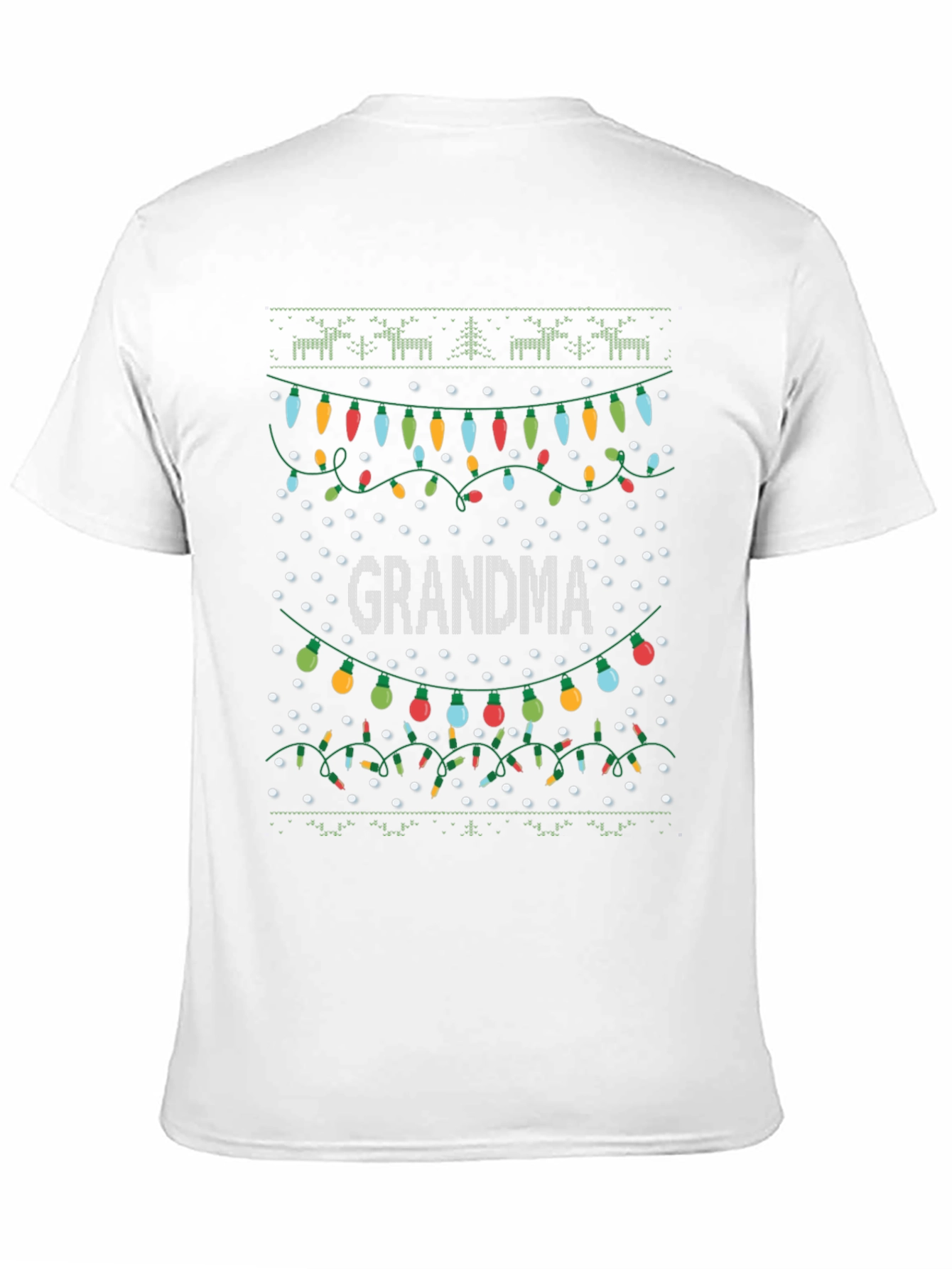 Grandma Christmas Lights Ugly Sweater Style T-Shirt