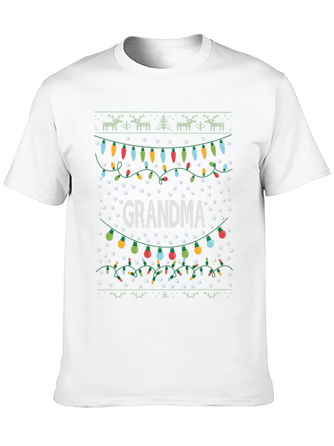 Grandma Christmas Lights Ugly Sweater Style T-Shirt