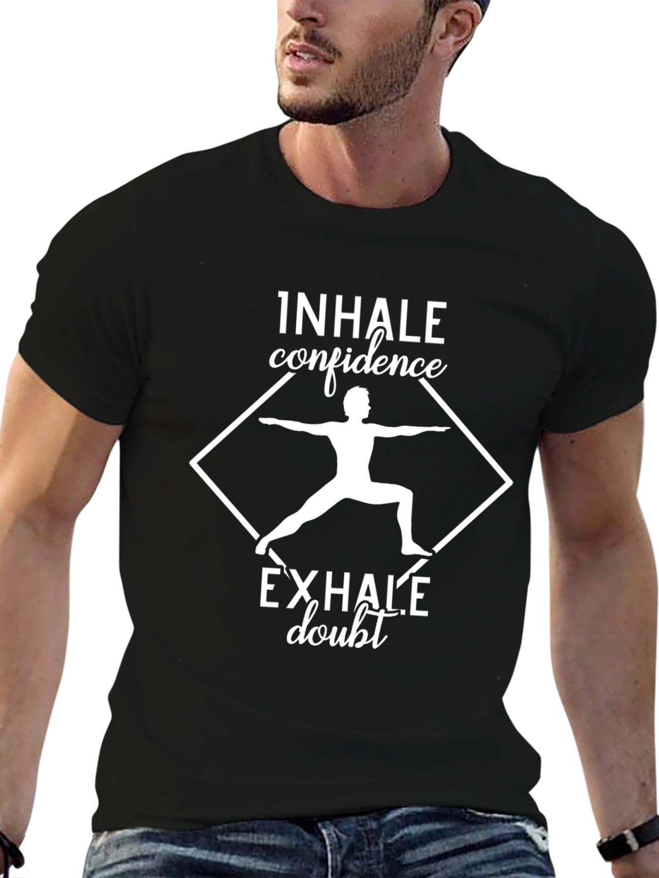 Inhale Confidence Exhale Doubt Yoga T-Shirt - Black