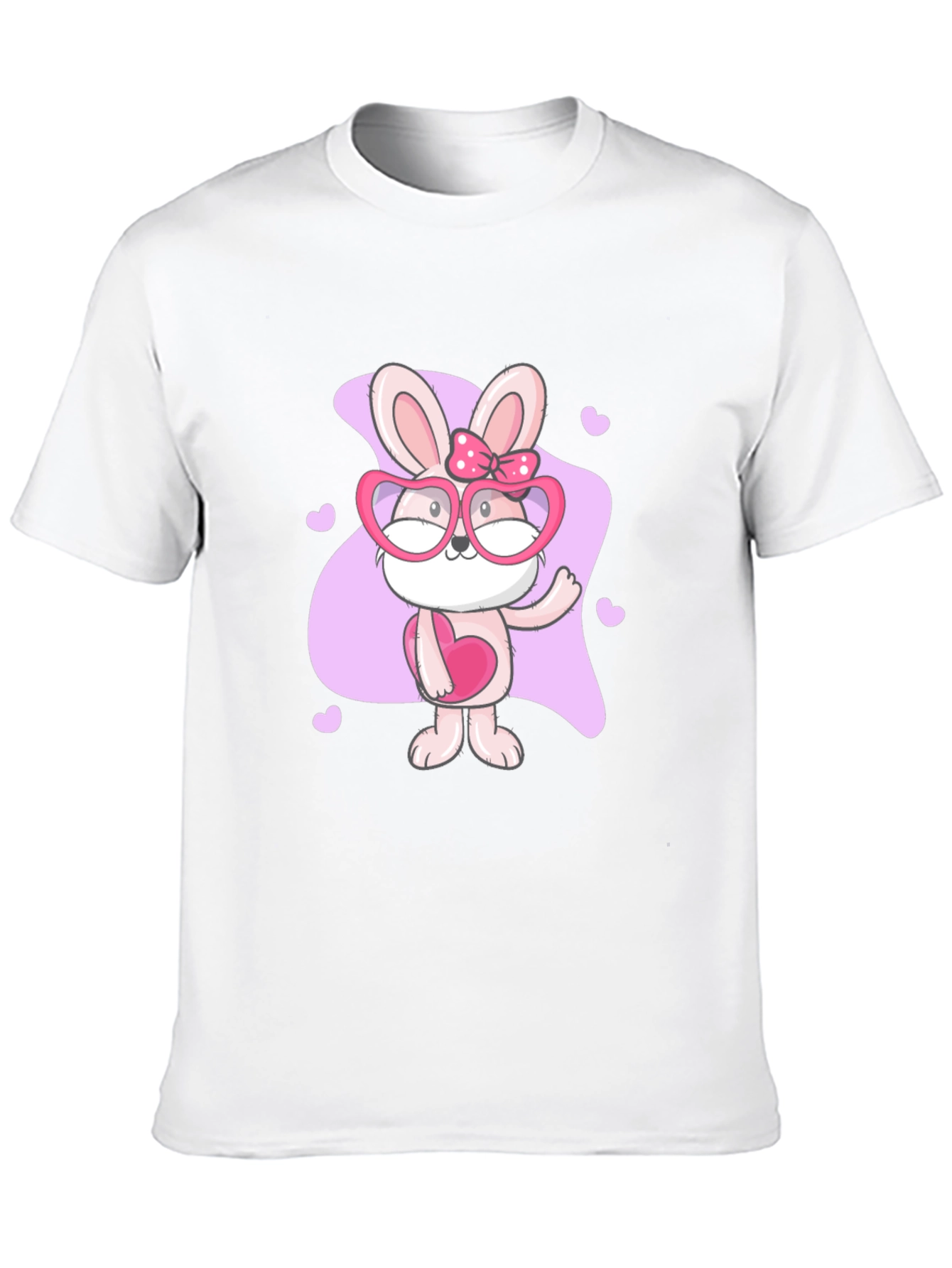 Cute Bunny Heart Glasses T-Shirt
