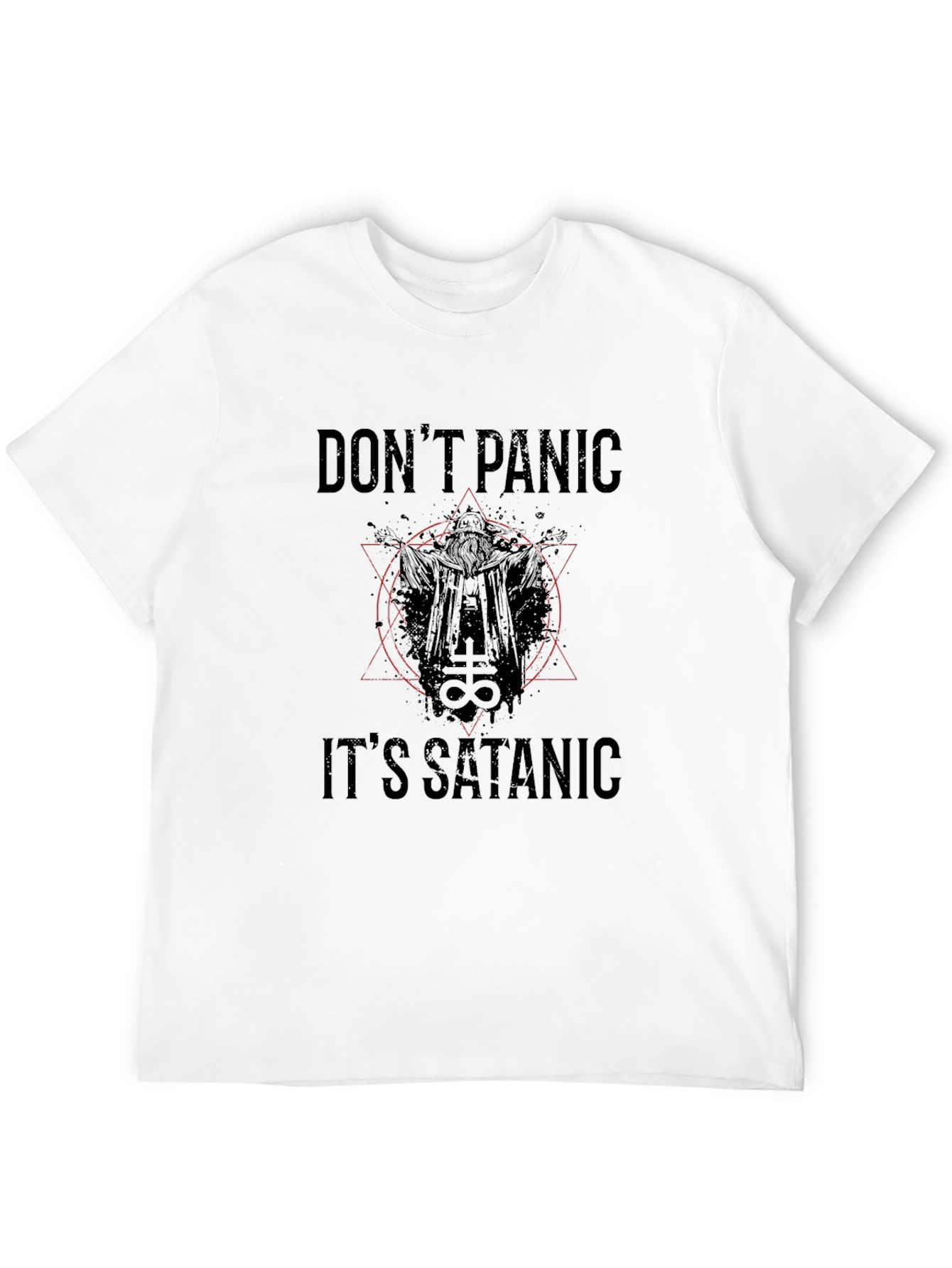 Dont Panic Its Satanic Black T-Shirt