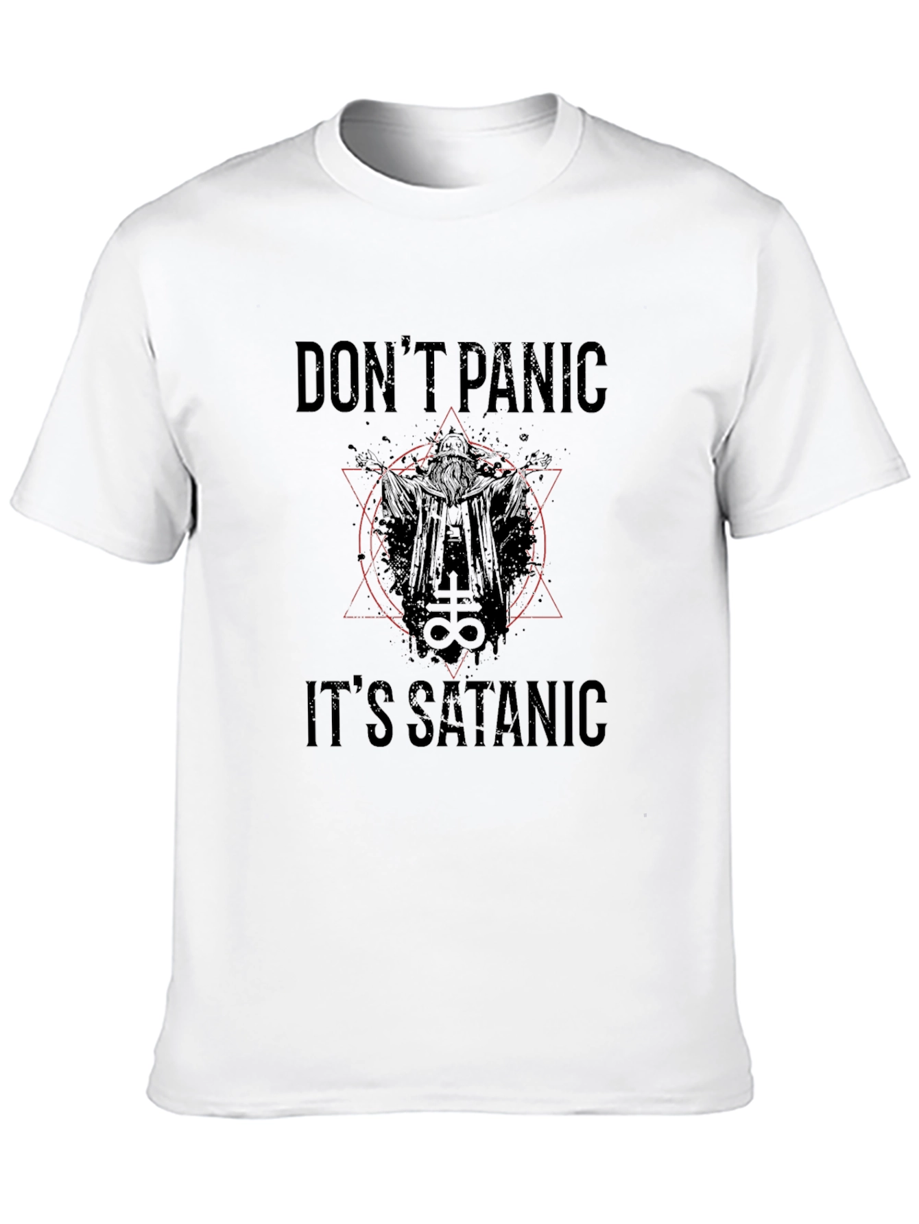 Dont Panic Its Satanic Black T-Shirt