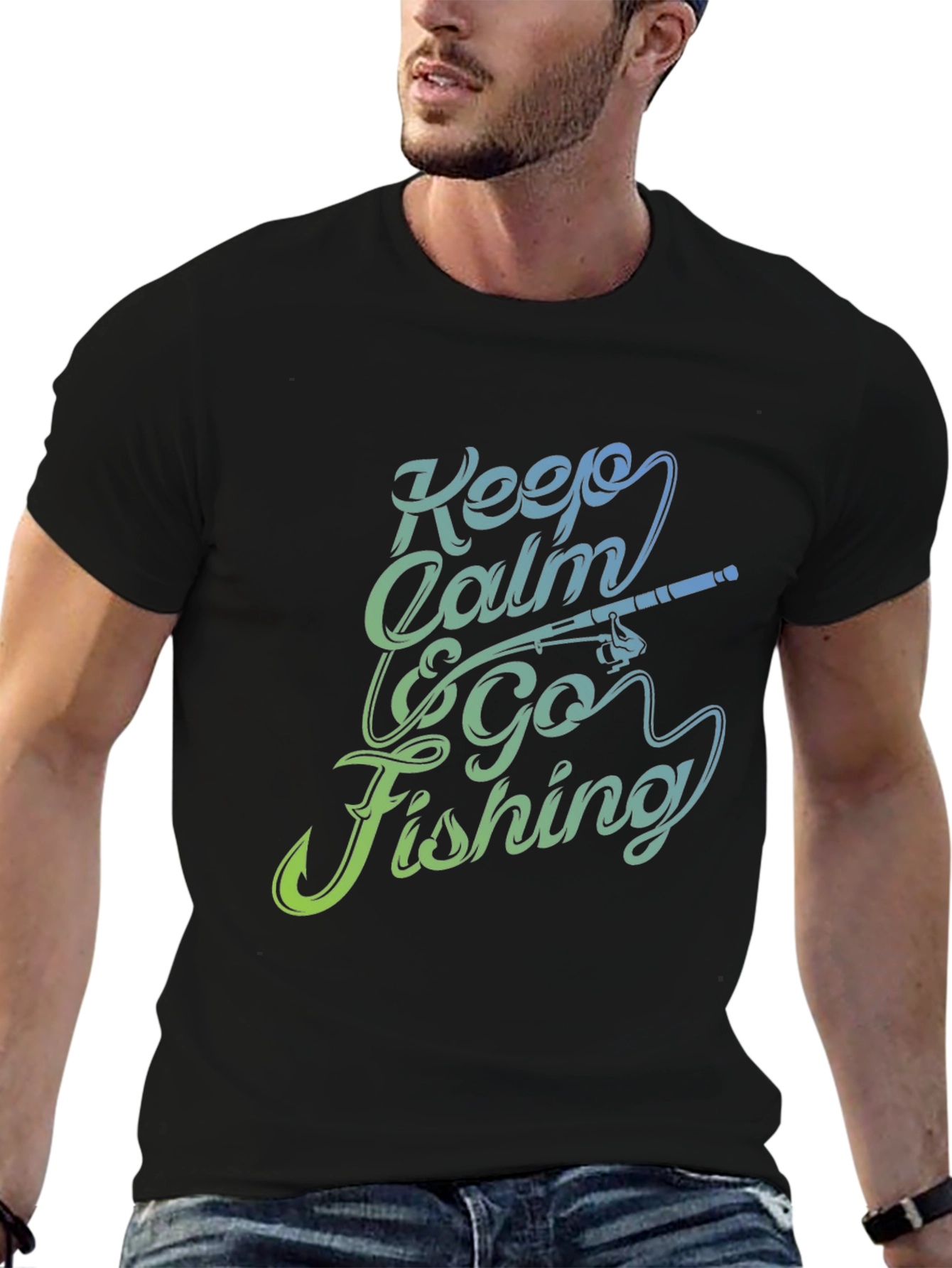 Keep Calm & Go Fishing Graphic T-Shirt