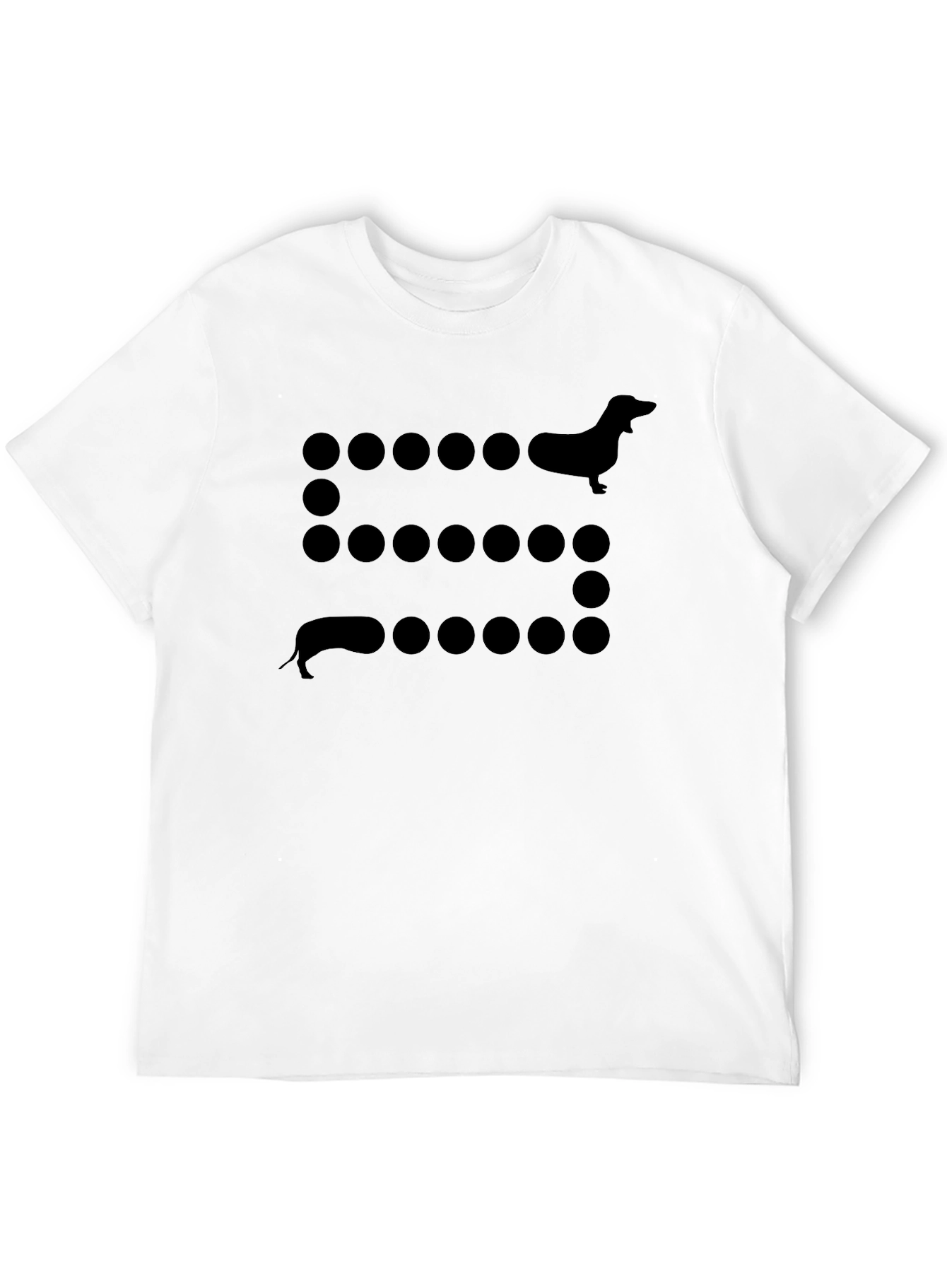Dachshund Dot Pattern Tee - Black