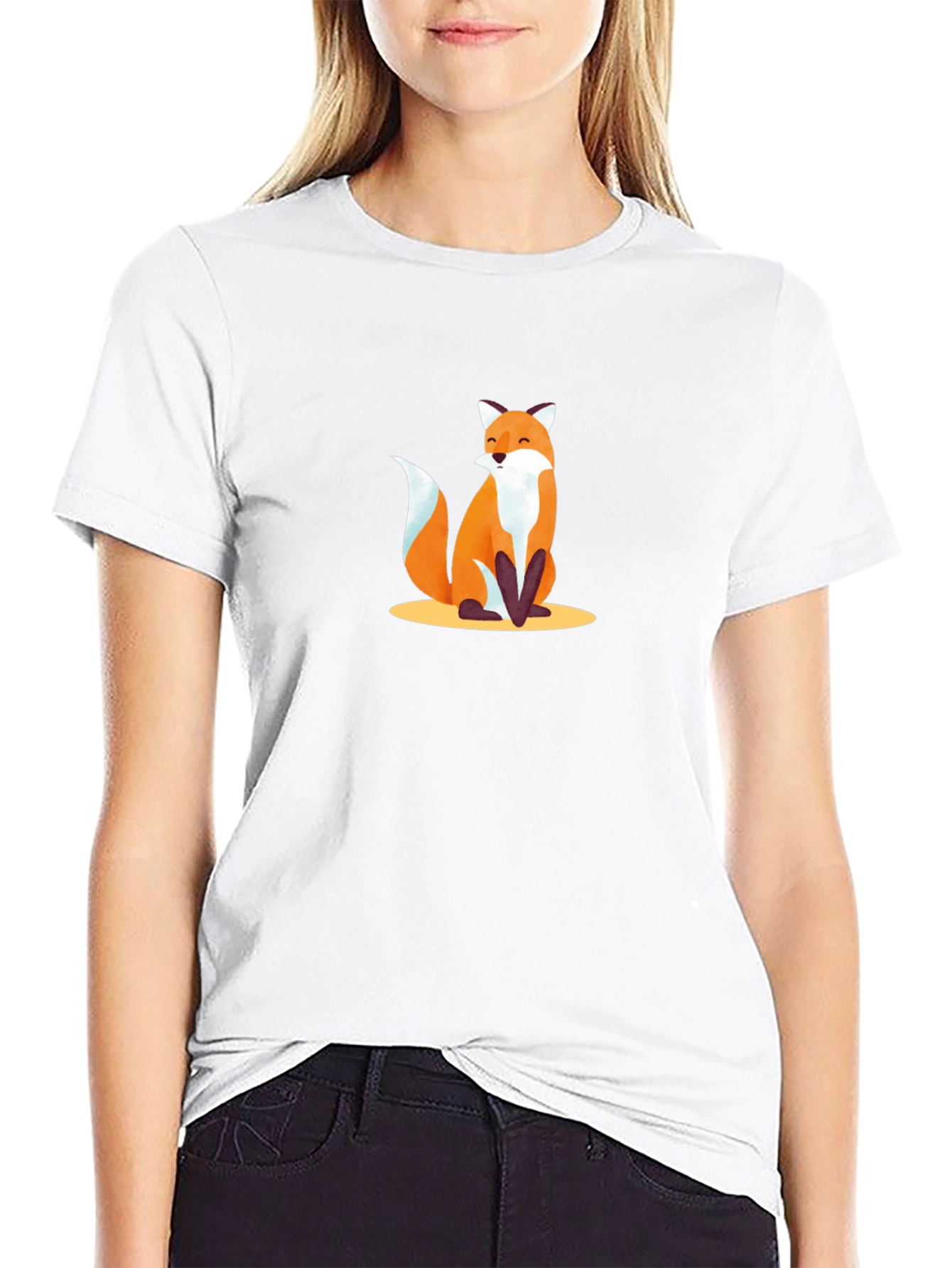 Fox Graphic T-Shirt - Black Cotton Tee