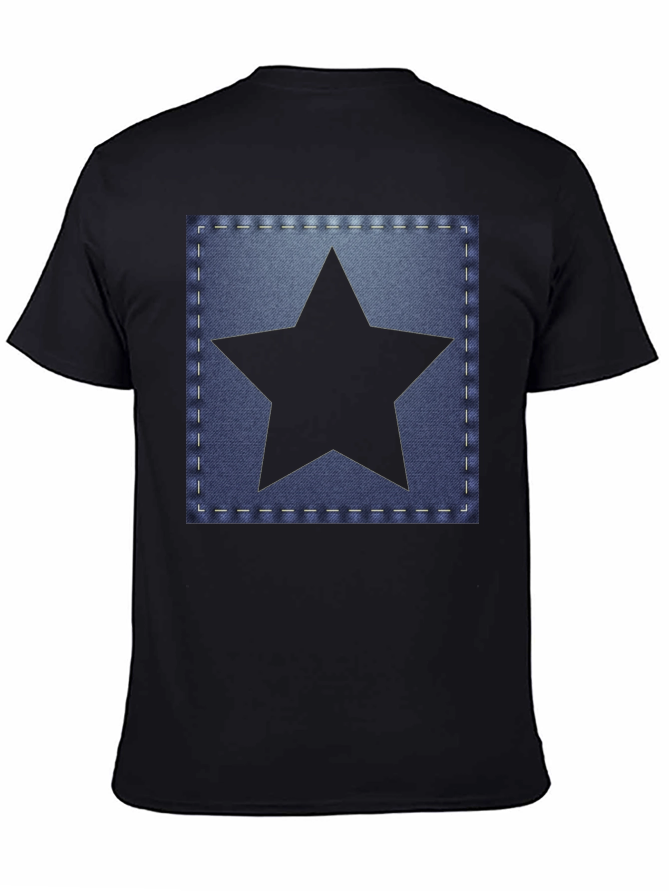 Star Patch Graphic Tee - Black