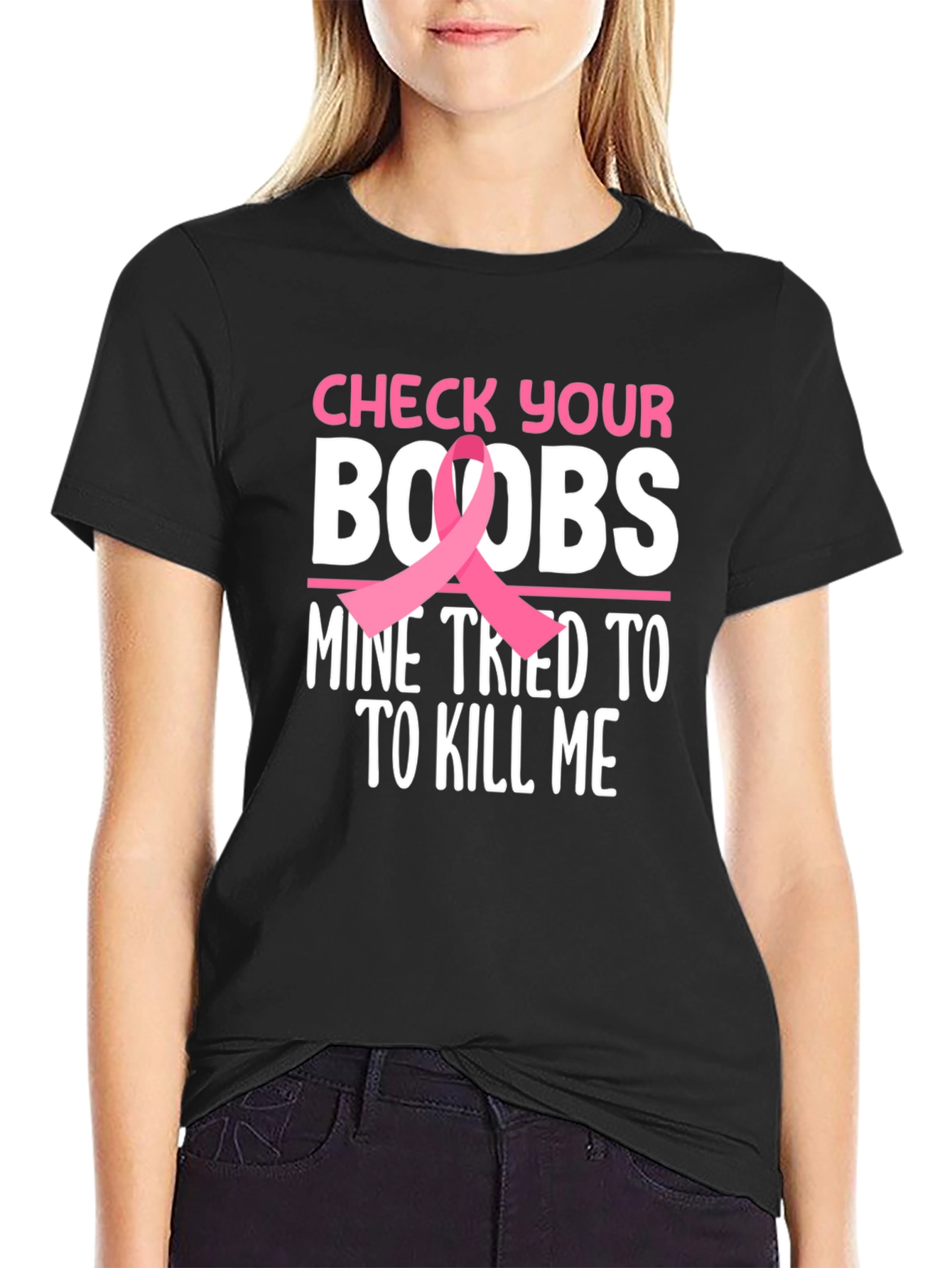 Check Your Boobs T-Shirt Cancer Awareness Tee