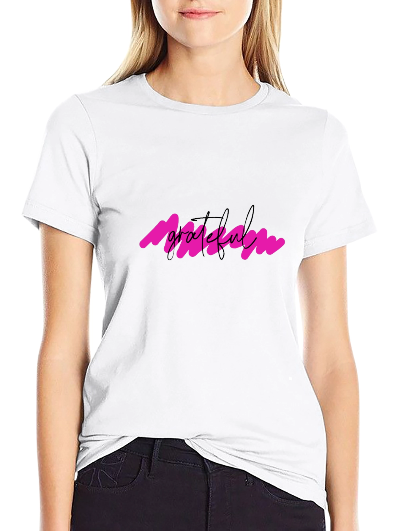 Grateful Graphic Tee - Black Crew Neck