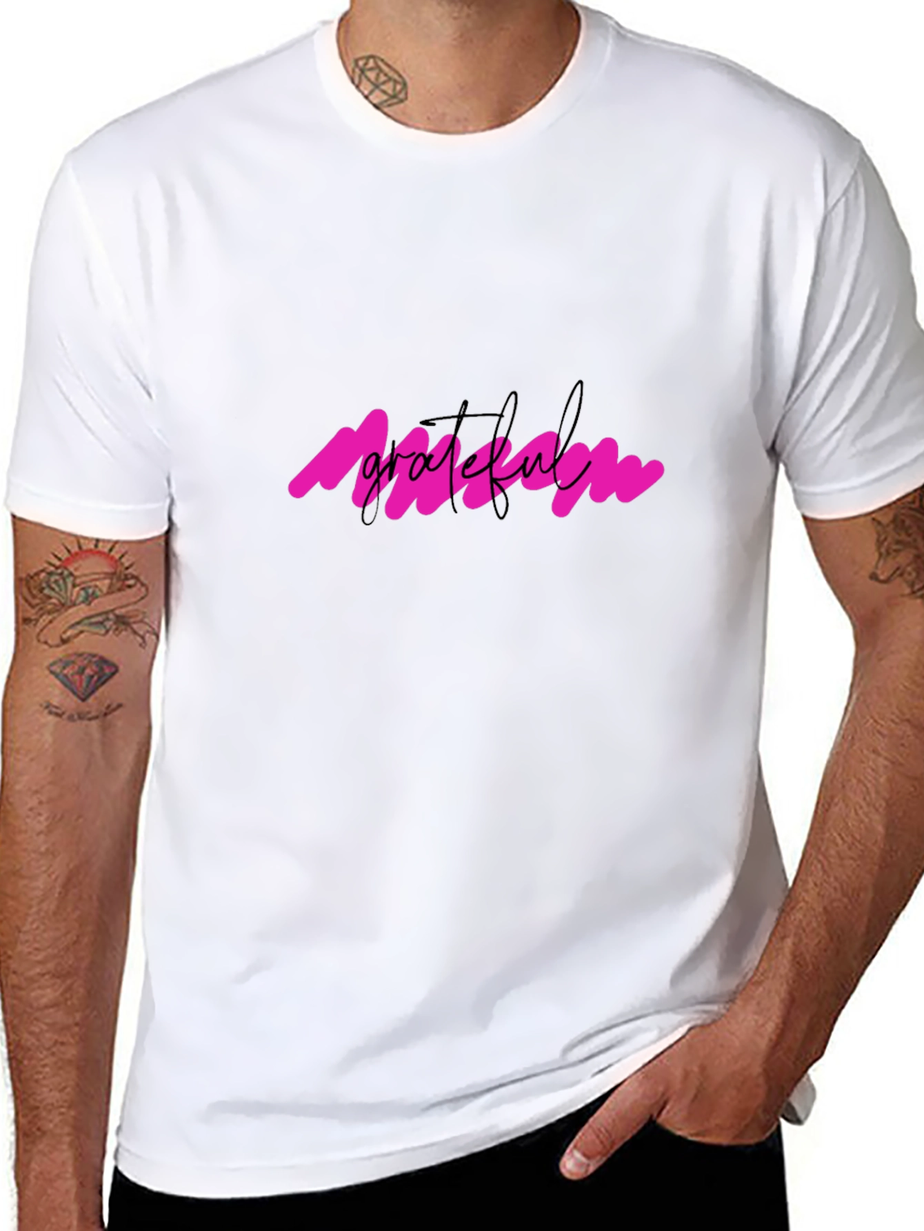 Grateful Graphic Tee - Black Crew Neck