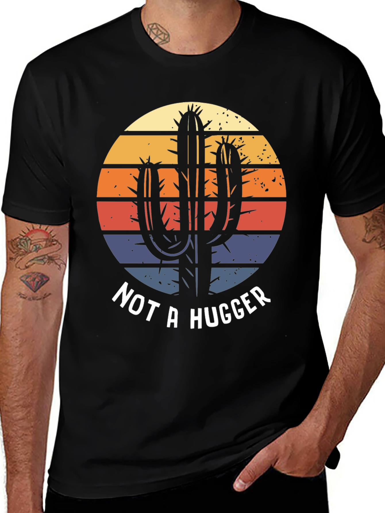 Not a Hugger Cactus T-Shirt - Unisex Graphic Tee