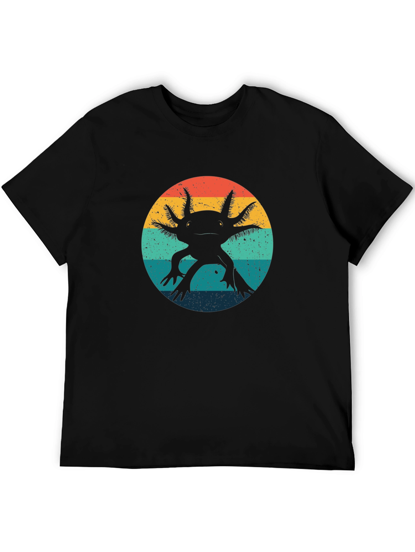 Retro Axolotl Graphic Tee - Black