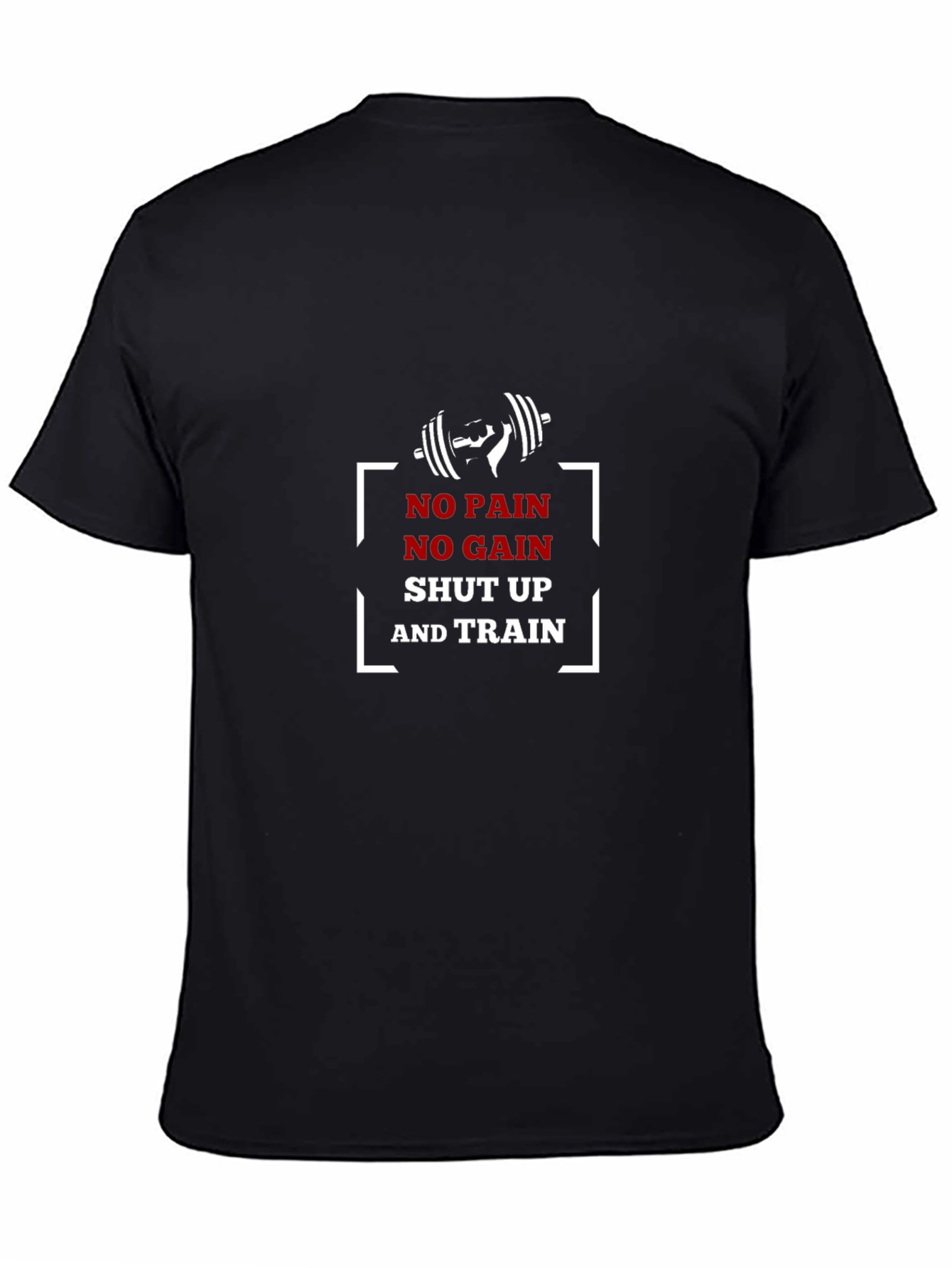 No Pain No Gain Black Graphic T-Shirt