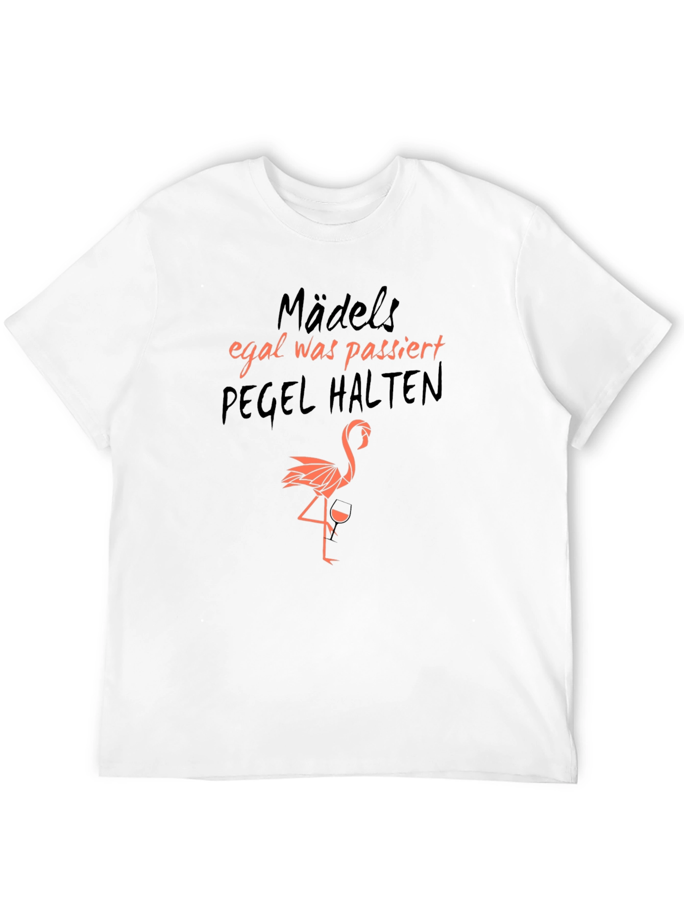 Funny German Drinking Flamingo Black T-Shirt