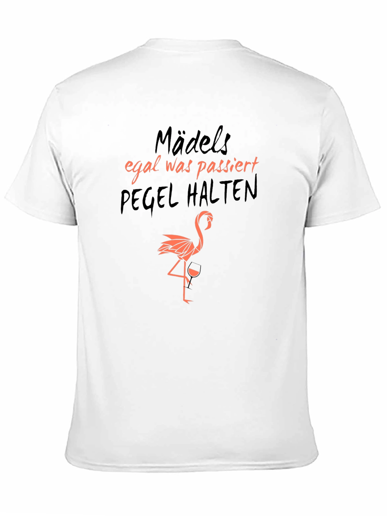 Funny German Drinking Flamingo Black T-Shirt