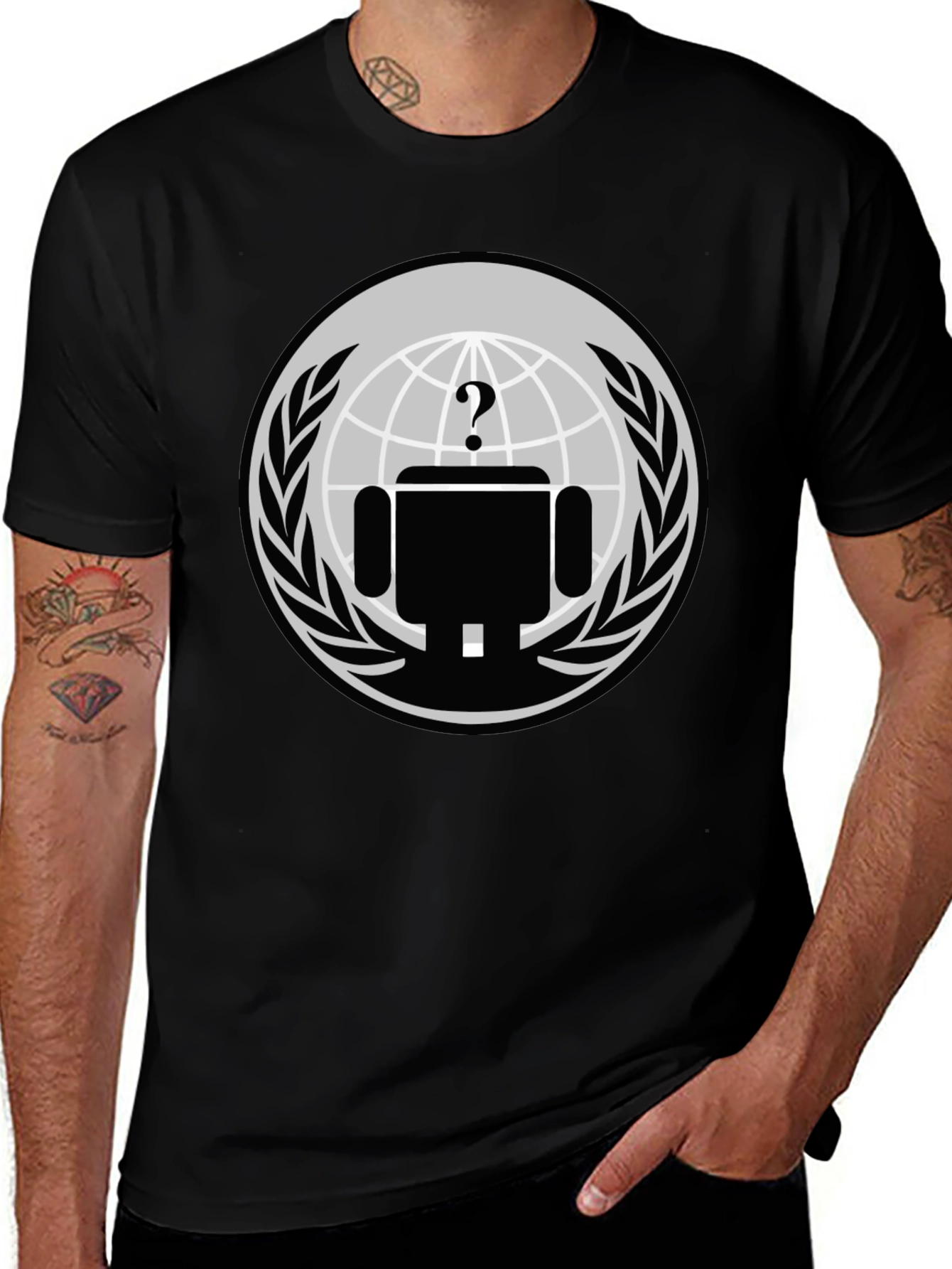 Mystery Android T-Shirt - Black Graphic Tee