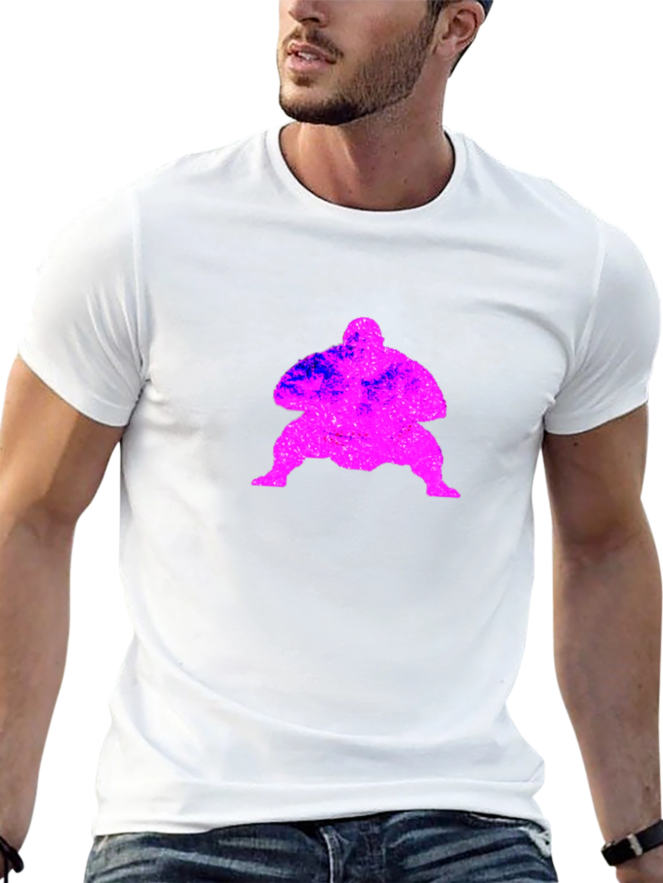 Sumo Wrestler Graphic T-Shirt - Black
