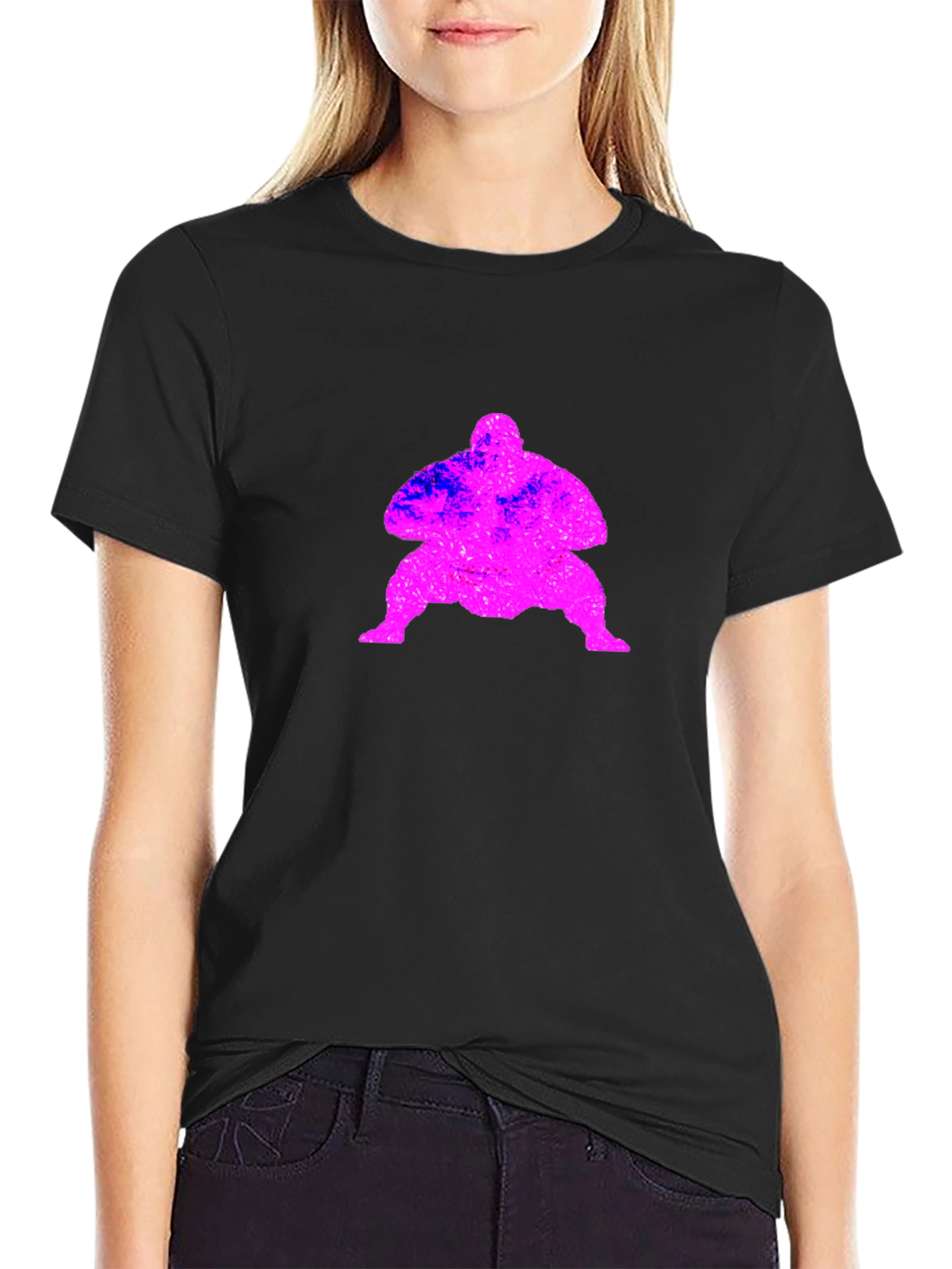 Sumo Wrestler Graphic T-Shirt - Black