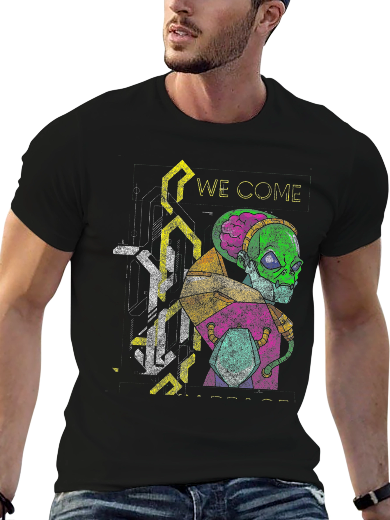 We Come in Peace Alien Graphic T-Shirt