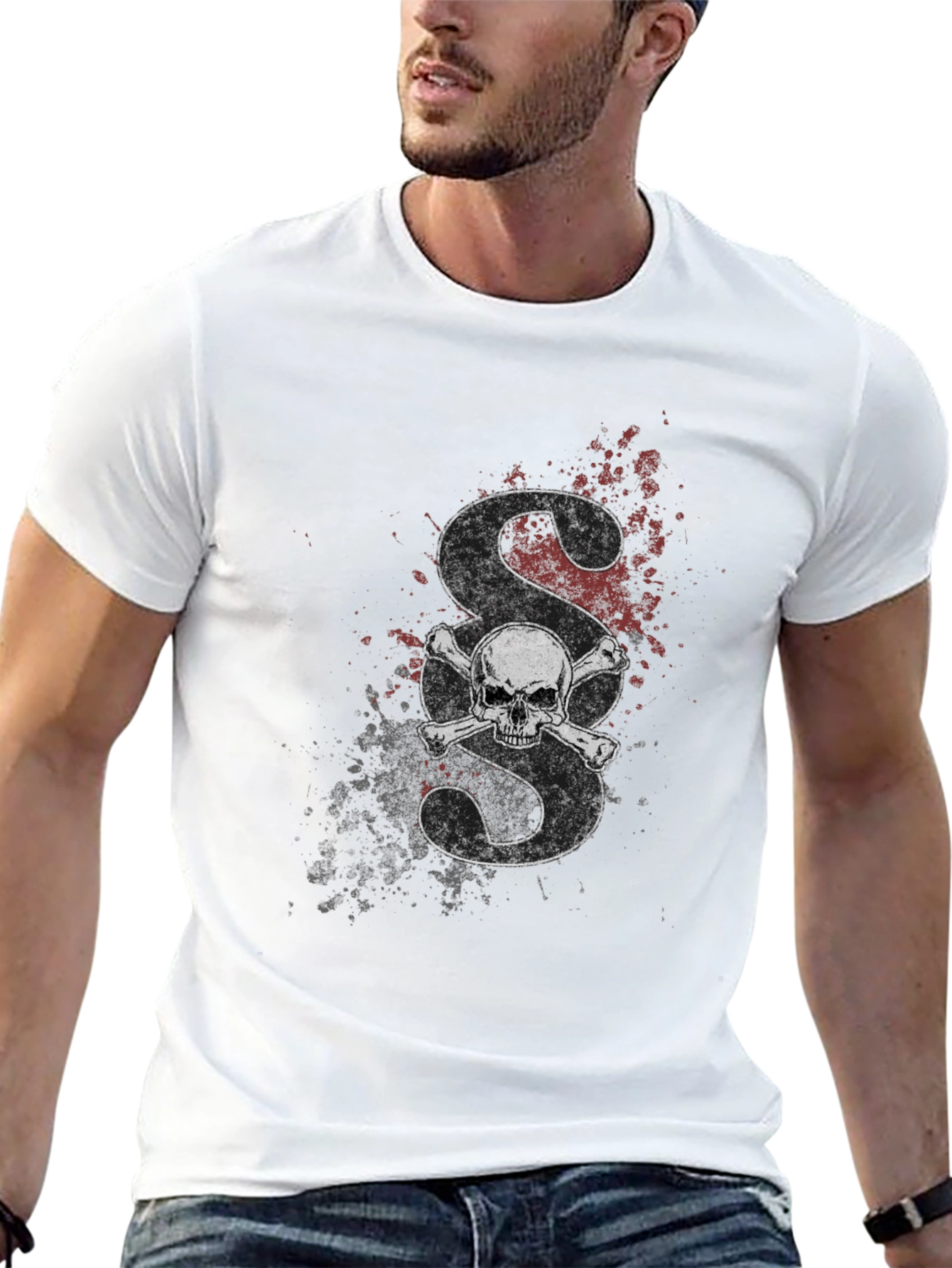 Skull & Crossbones Paragraph Symbol Graphic T-Shirt